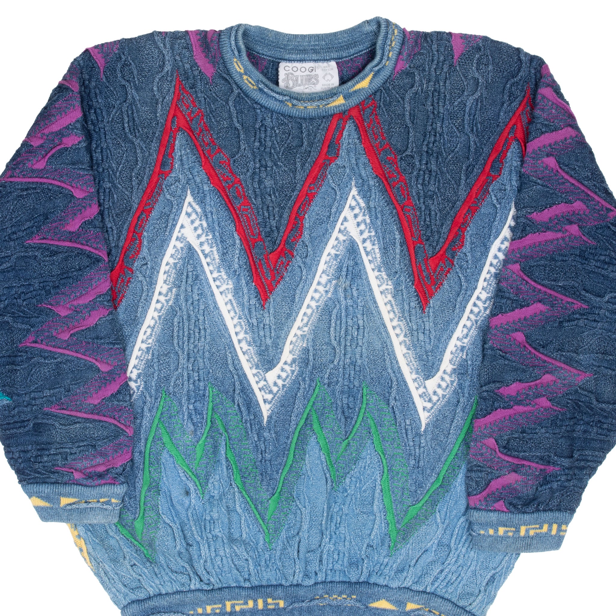 Vintage Coogi Blues Knit Sweatshirt Size XL 1990S Made In Australia