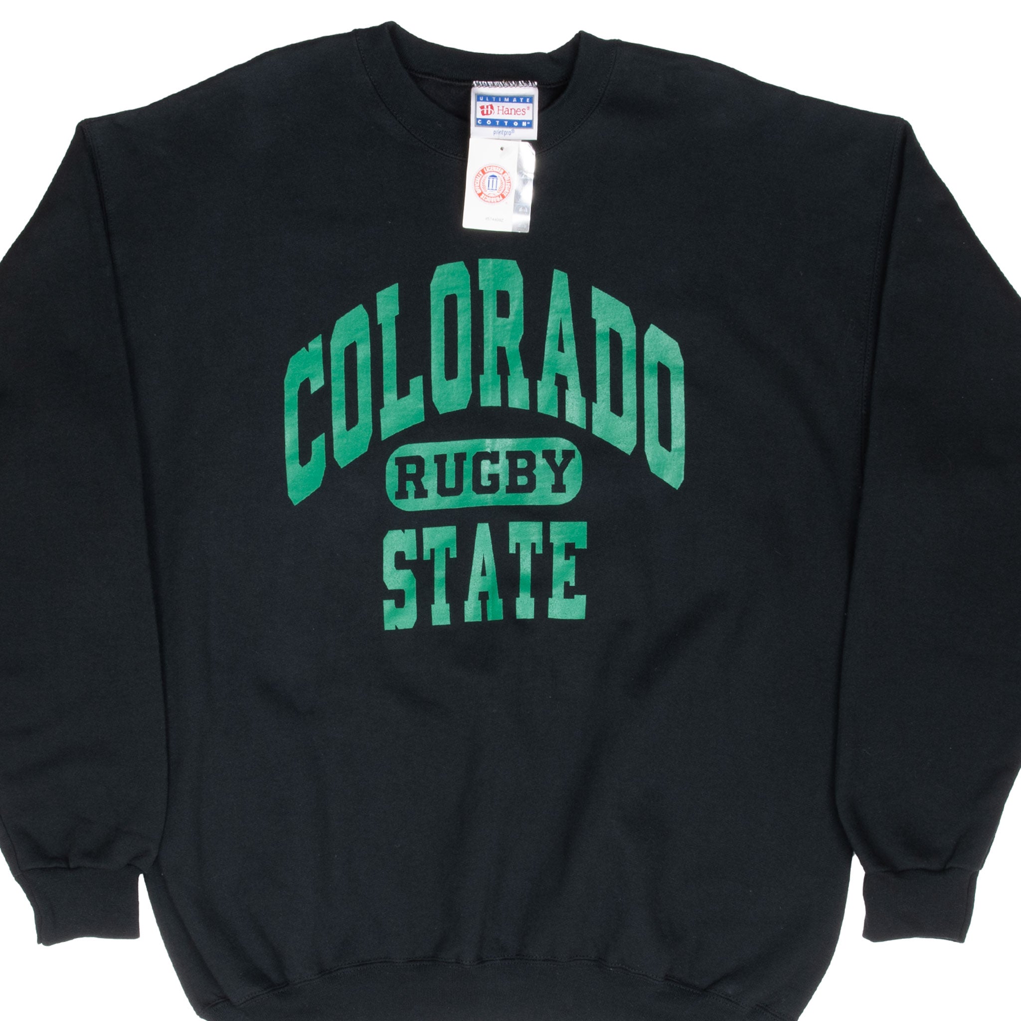 Vintage Colorado State University Rugby Black Sweatshirt 1996 Size Large Deadstock With Tags
