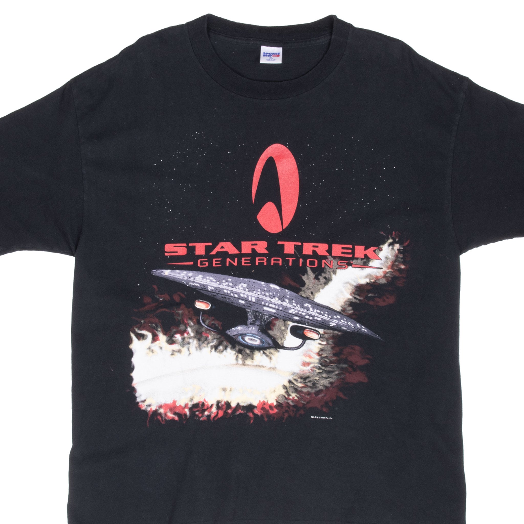 Vintage Star Trek Generations Tee Shirt 1994 Size XL With Single Stitch Sleeves