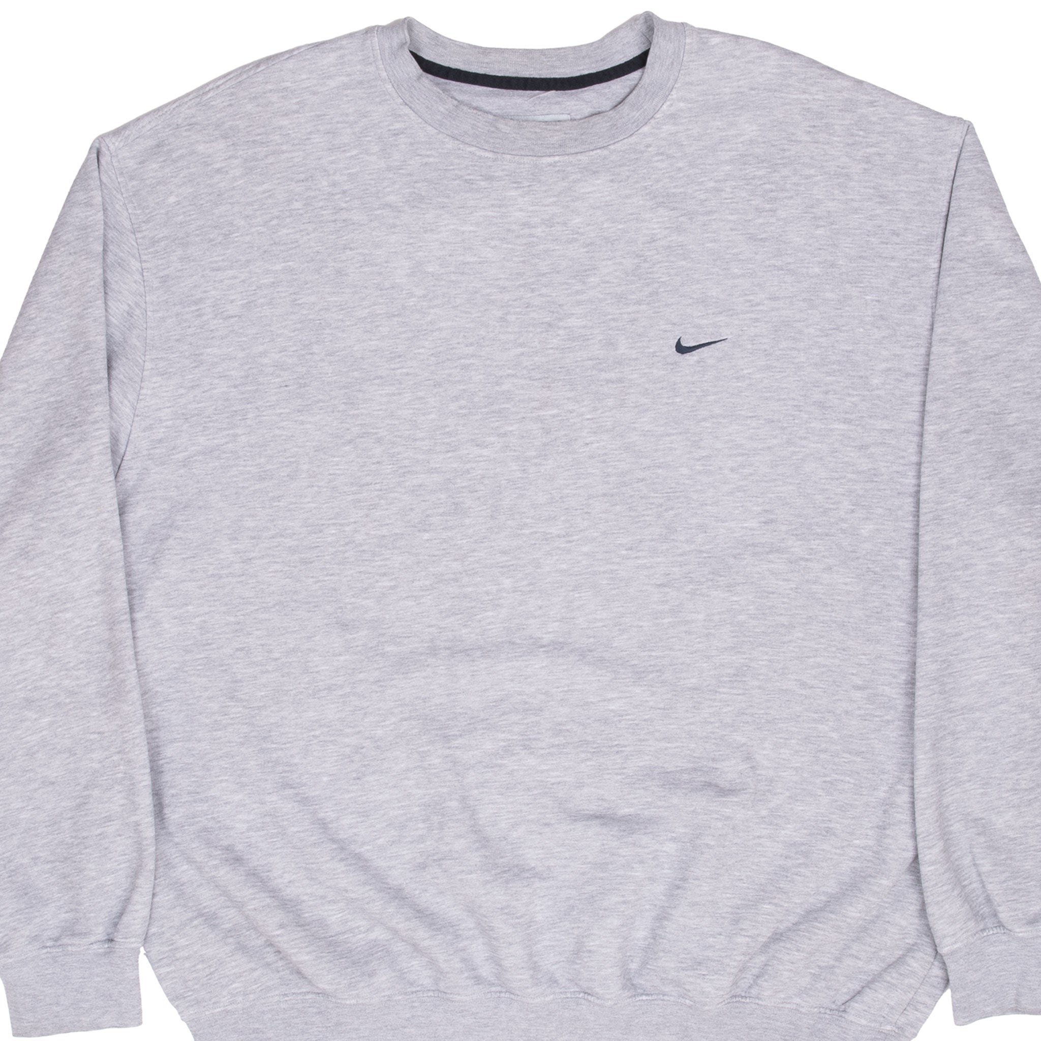 Vintage Nike Classic Swoosh Grey Sweatshirt 2000S Size XL
