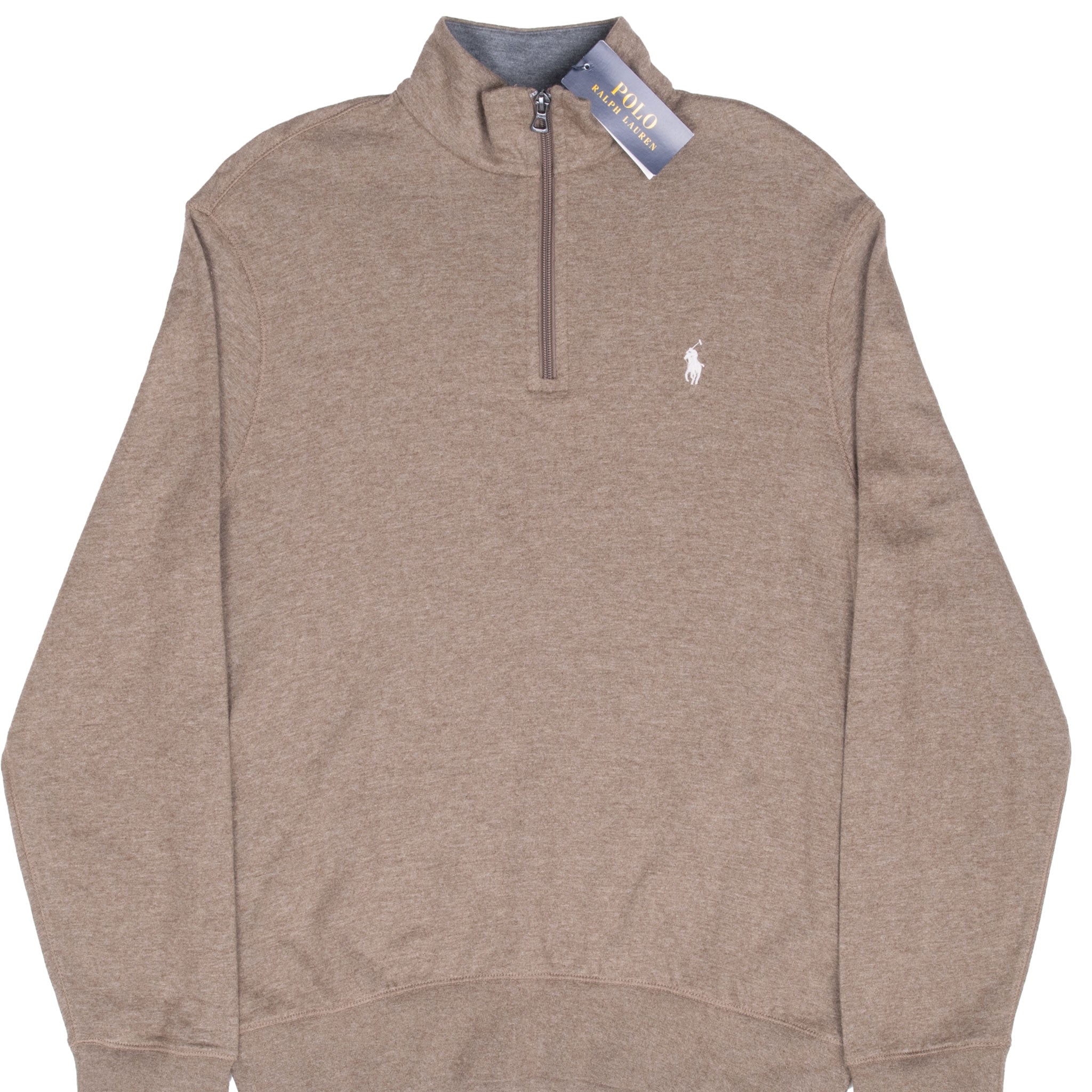 Polo Ralph Lauren Light Brown Quarter Zip Sweatshirt Size Small Deadstock