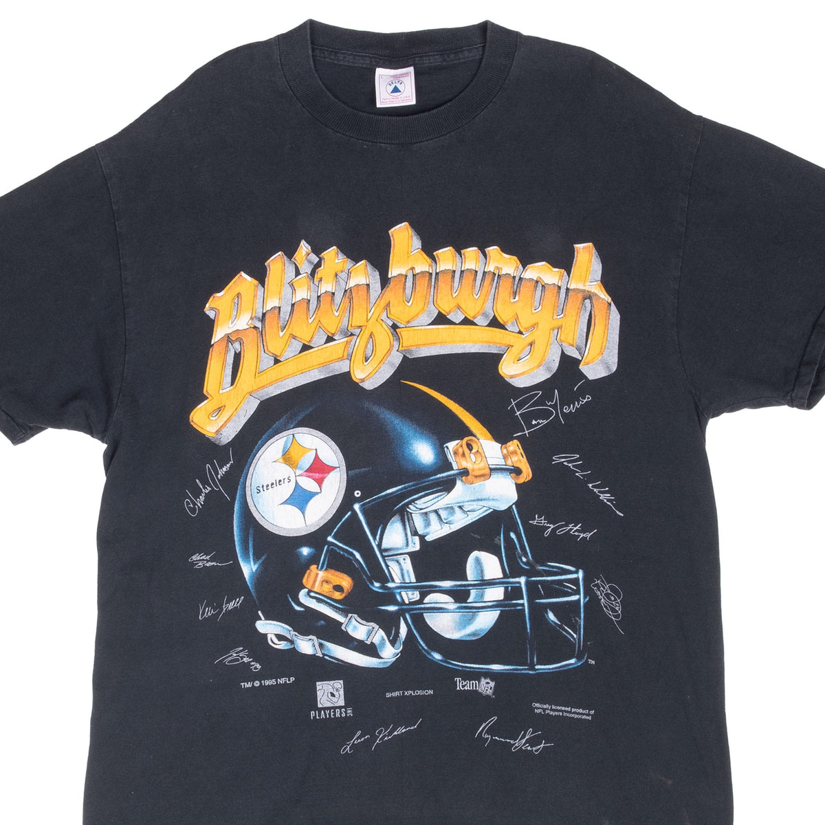 Vintage Mlb Pittsburgh Pirates Blitzburgh Tee Shirt 1995 Size Large With Single Stitch Sleeves