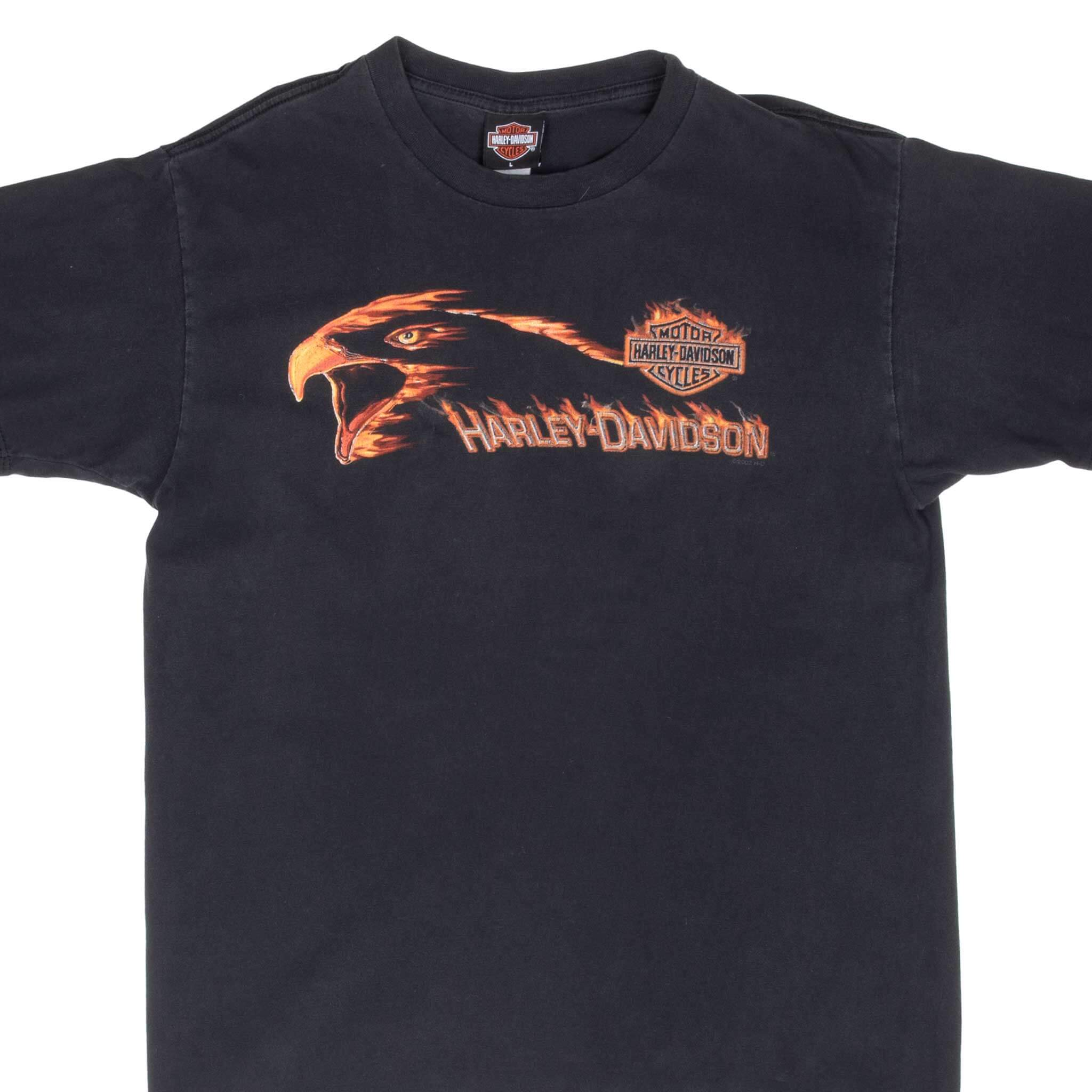 Vintage Harley Davidson Eagle 2002 Tee Shirt Size Large Made In Usa