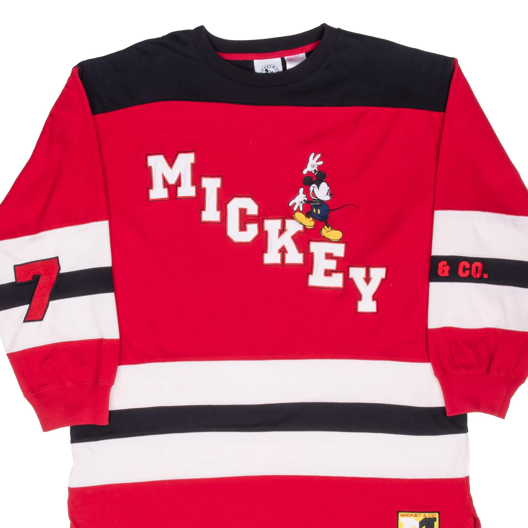 Vintage Disney Mickey Mouse 1990S Red Long Sleeve Tee Shirt Size XL