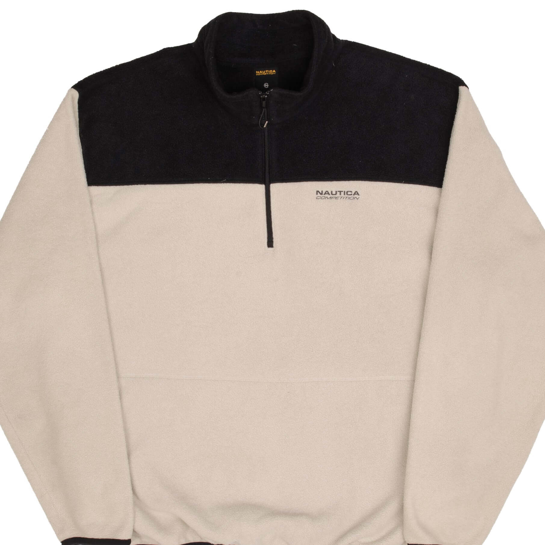 Vintage Nautica Competition Pullover Quarter Zip Fleece Jacket 1990S Size 2XL Made In Usa