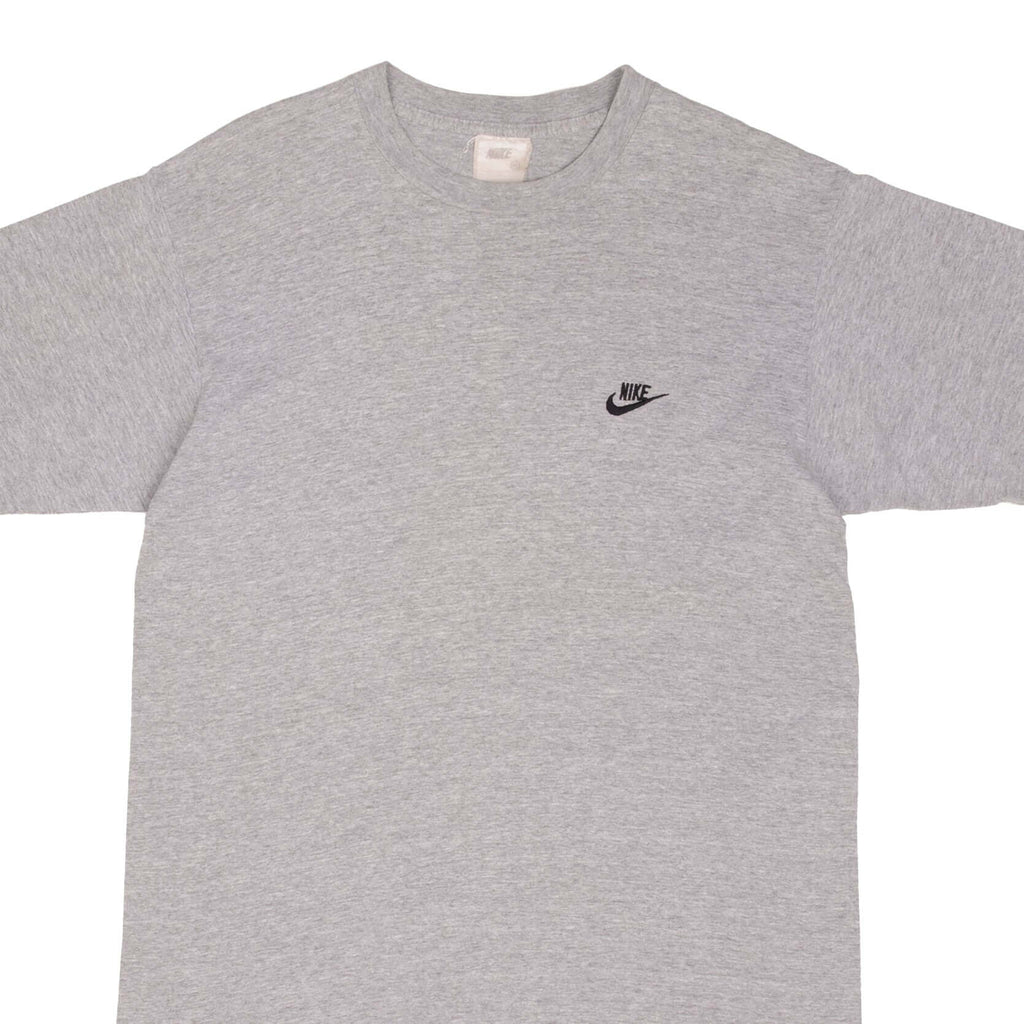 Vintage Nike Gray Classic Swoosh Tee Shirt 1990S Size Medium Made In USA