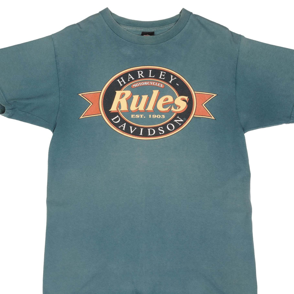 Vintage Harley Davidson Rules San Diego California Tee Shirt 1995 Size Large Made In USA