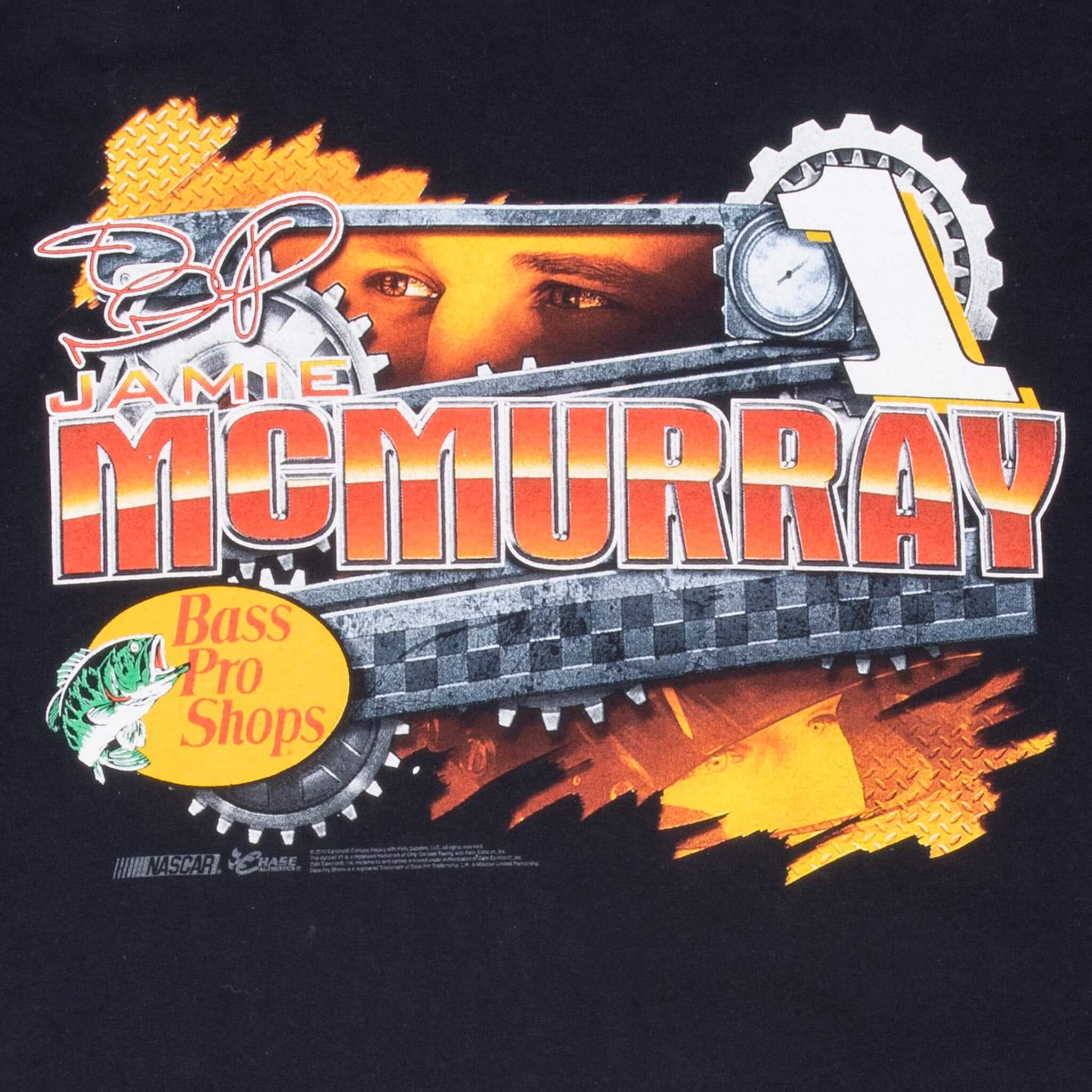 Vintage Nascar Jamie Mc Murray Bass Pro Shops 2010 Tee Shirt Size Large