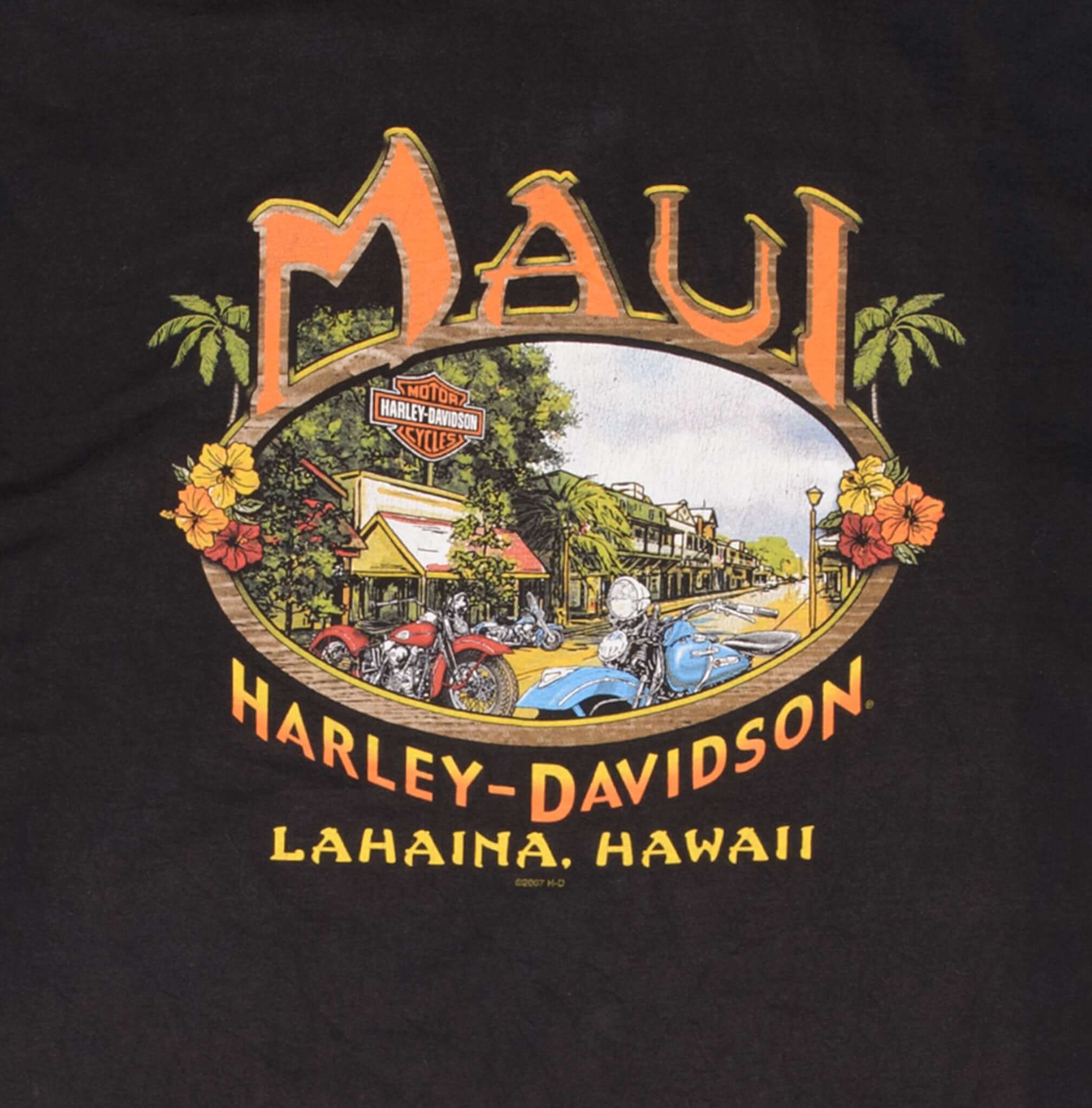 Vintage Harley Davidson Maui Hawaii 2007 Tee Shirt Size XL
