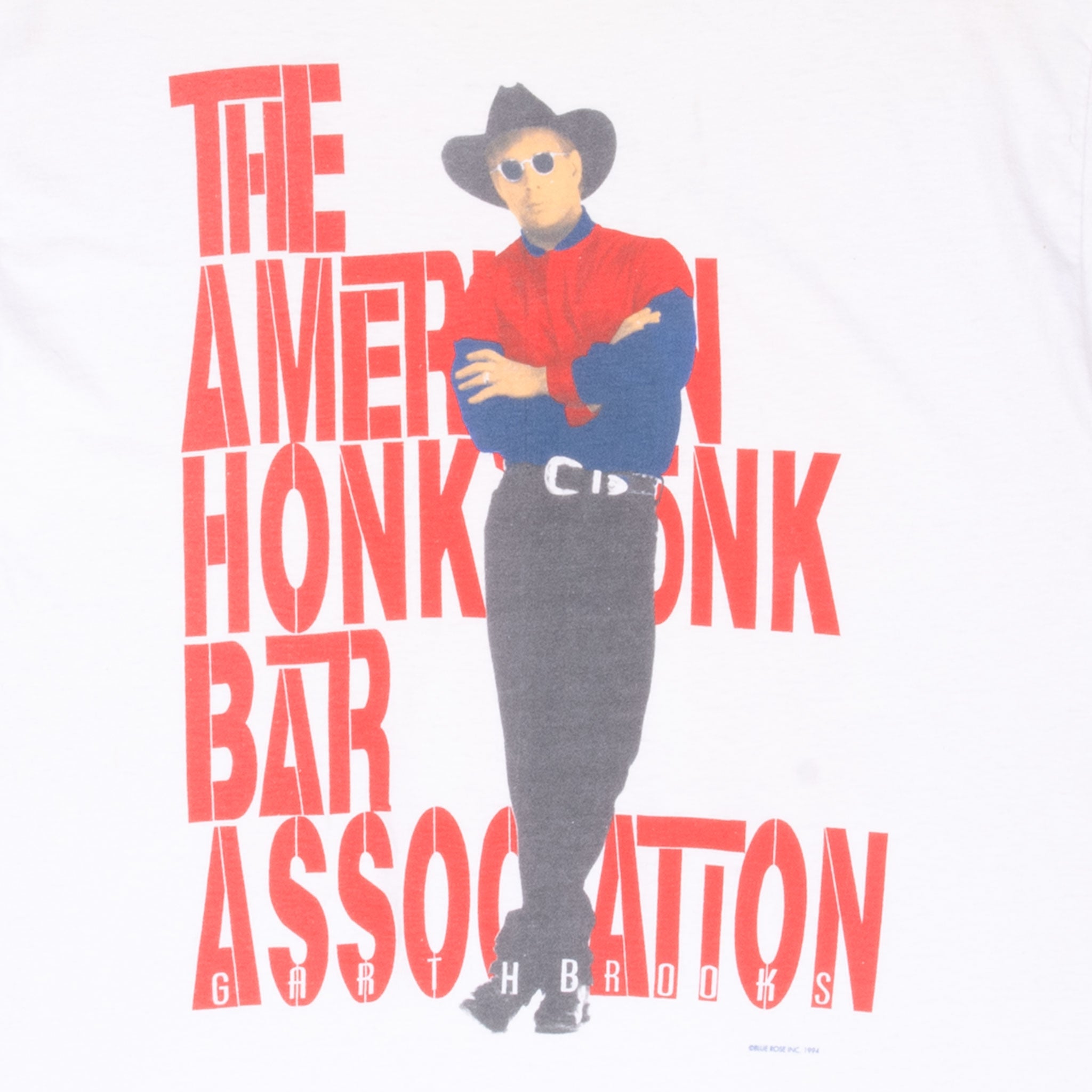 Vintage Garth Brooks American Honk Tonk Bar Association 1994 Tee Shirt Size Large Made in Usa With Single Stitch Sleeves