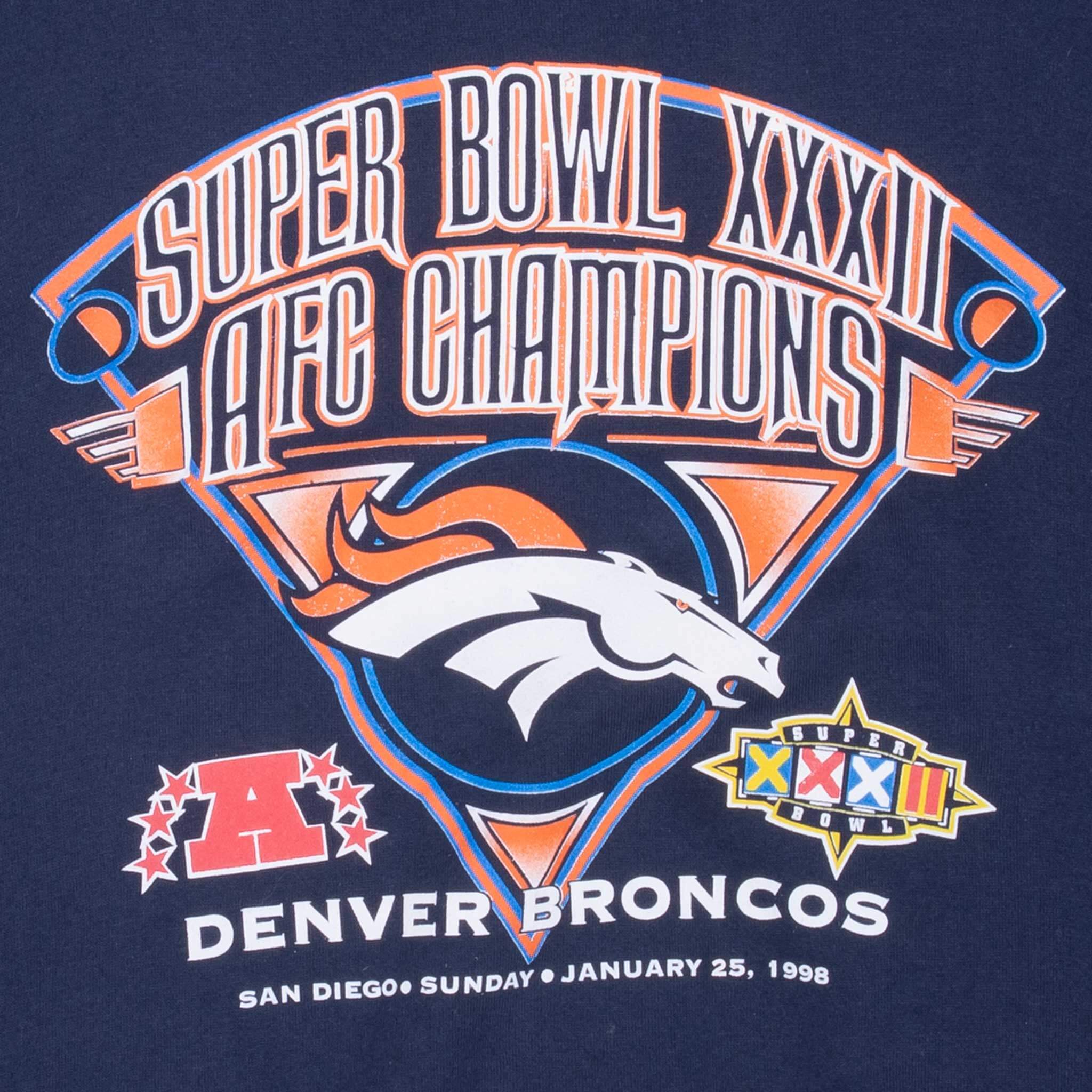 Vintage Nfl Denver Broncos Super Bowl XXXII 1998 Sweatshirt Size XL