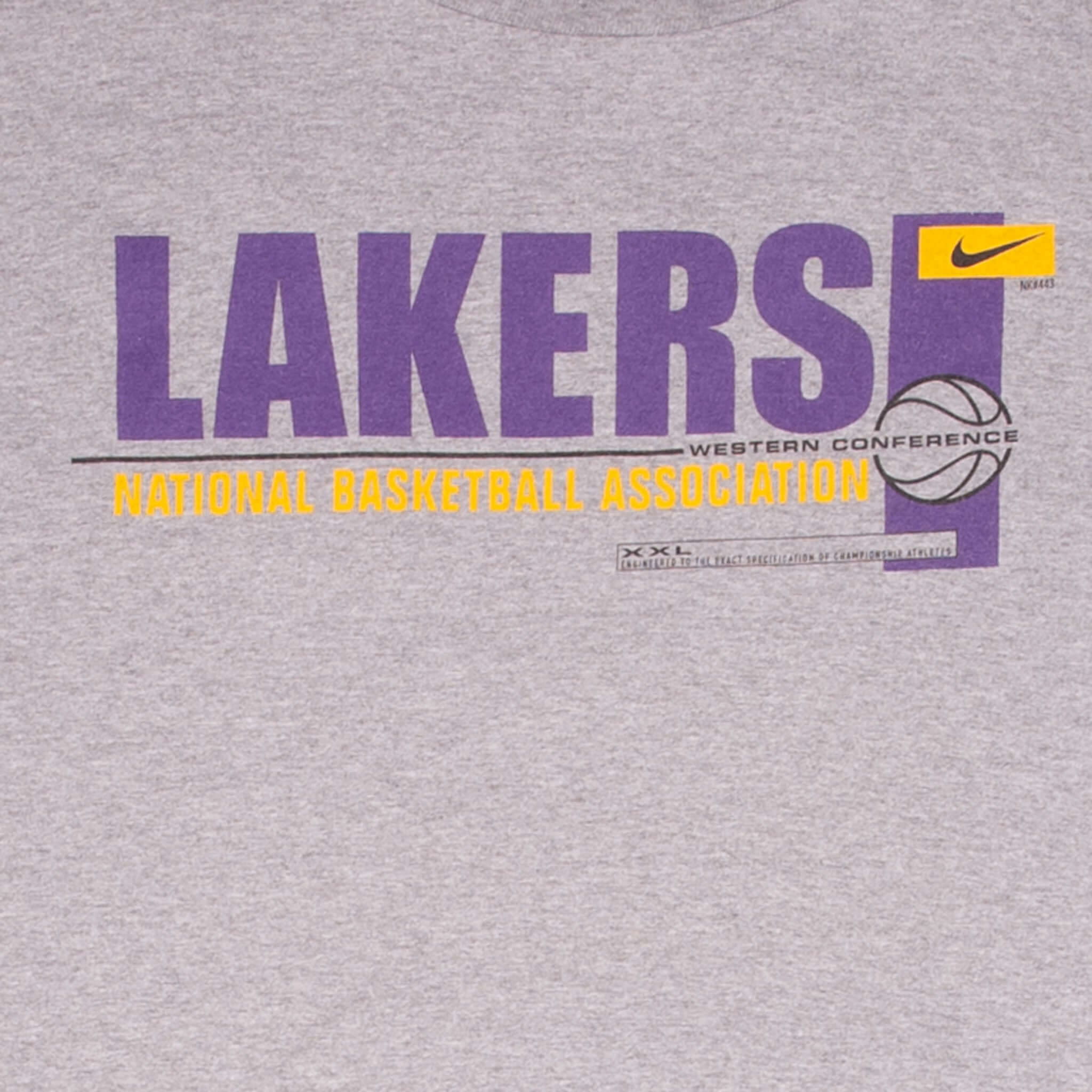 Vintage Nike NBA Los Angeles Lakers 1990s Nike Team Grey Tee Shirt Size XL