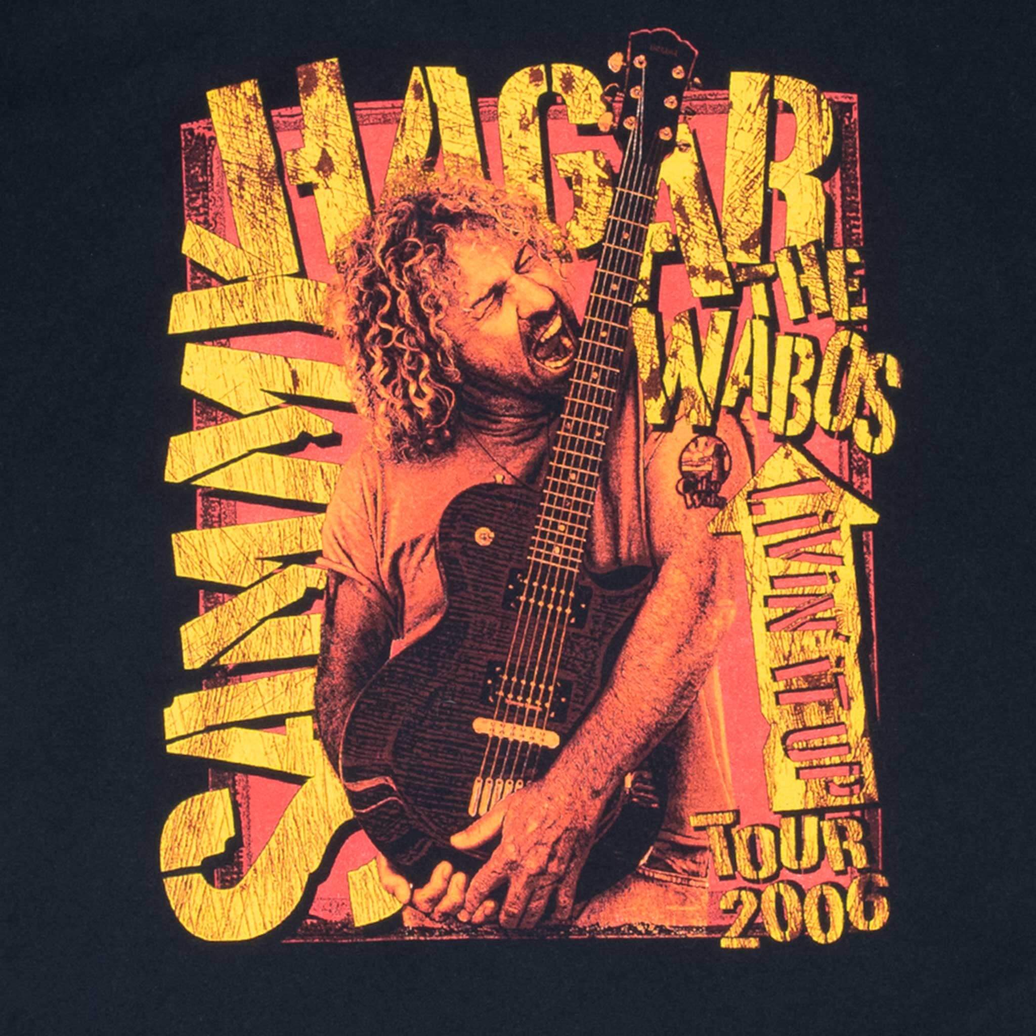 Close-up of Sammy Hagar guitar graphic and Tour 2006 print on black T-shirt front