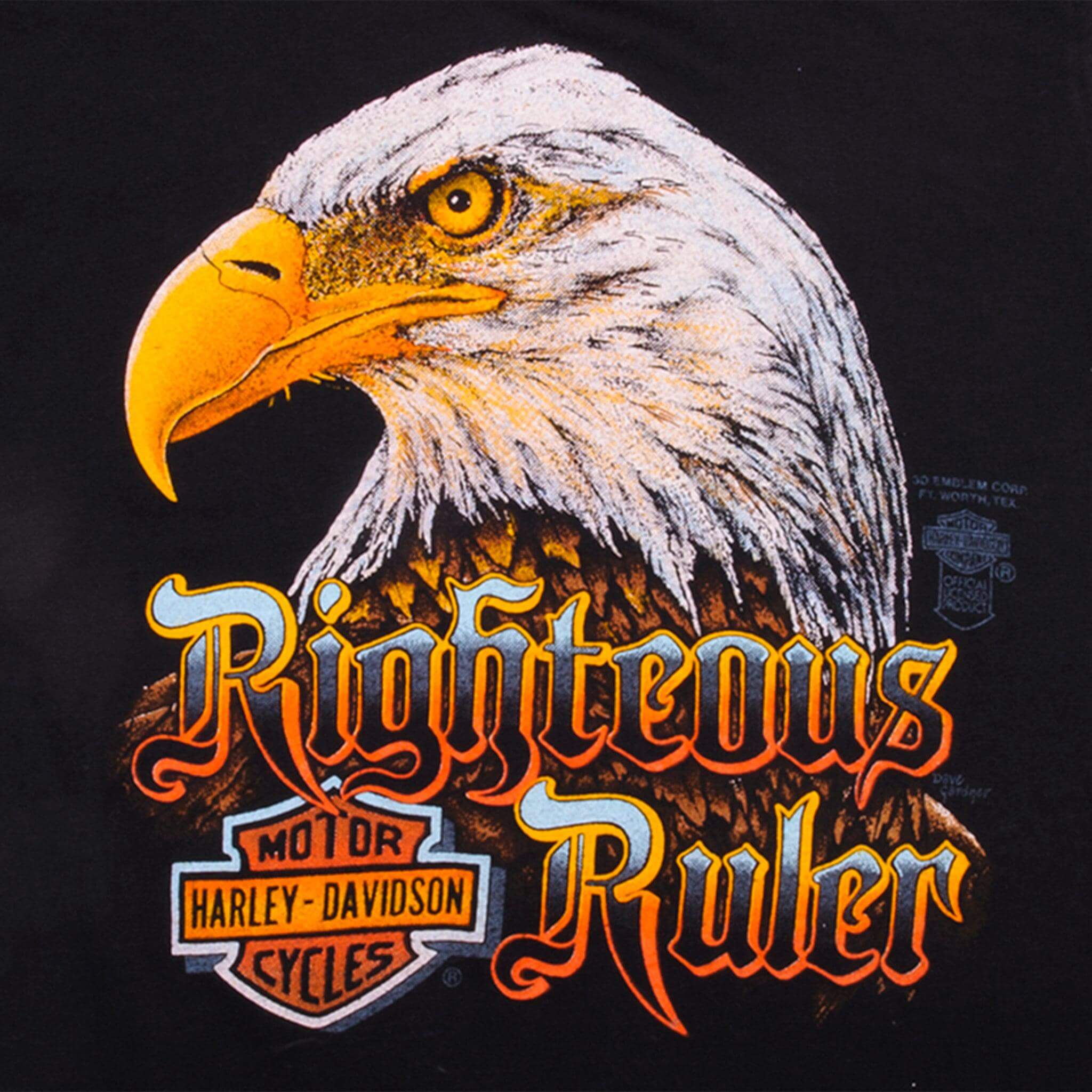 VINTAGE HARLEY DAVIDSON TEE SHIRT 3D EMBLEM 1980s SIZE SMALL MADE IN USA