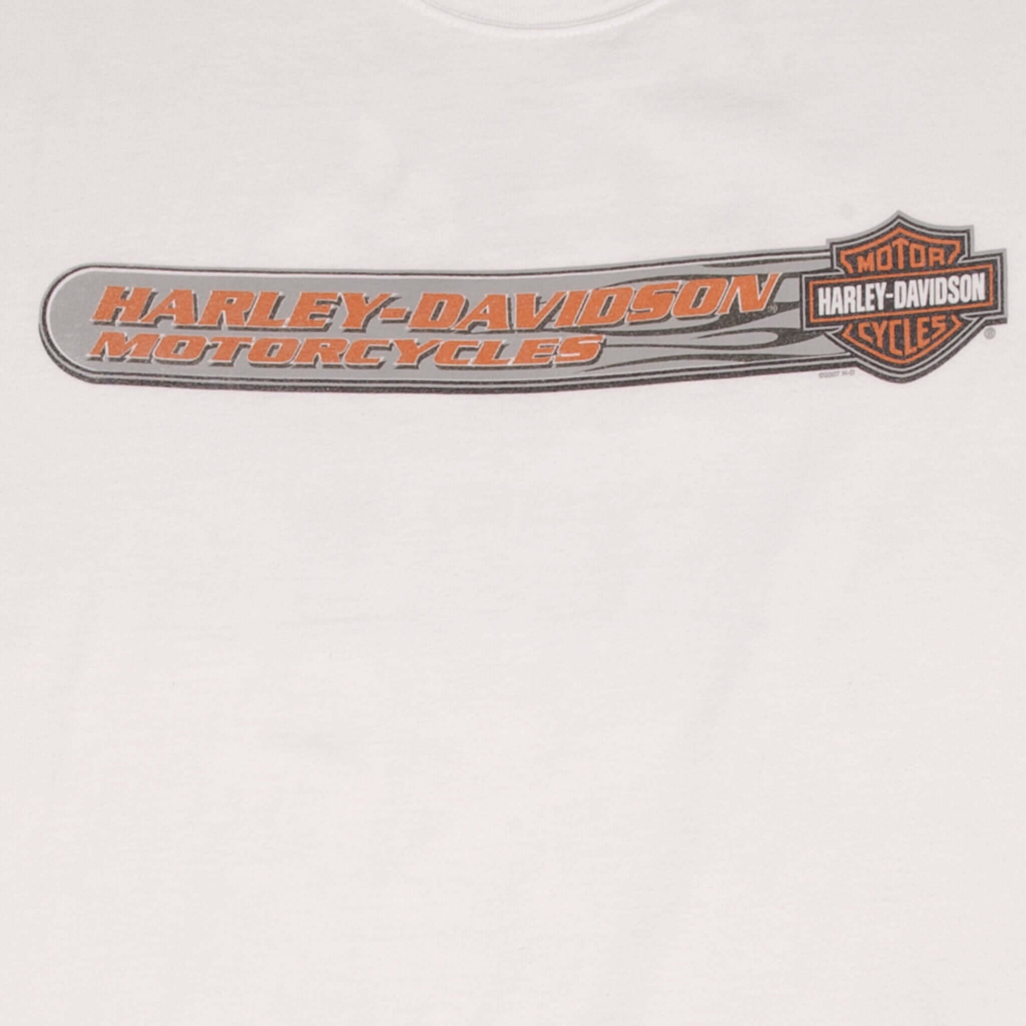 Vintage Harley Davidson Long Sleeves Flame Tee Shirt 2007 Size Large