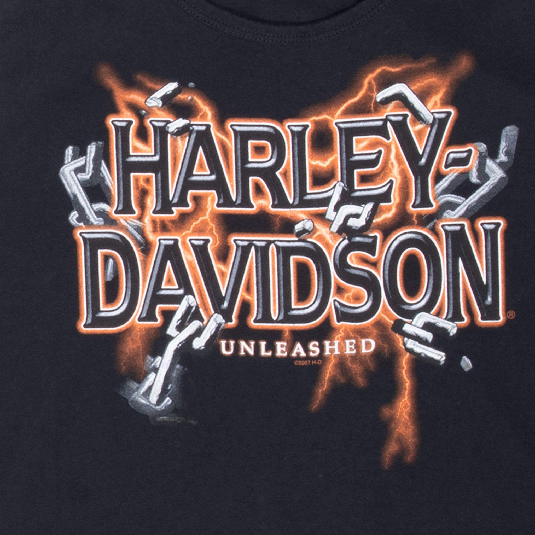 Vintage Harley Davidson Silverdale Washington 2007 Tank Top Tee Shirt With Single Stitch Sleeves Size XL Made In Usa