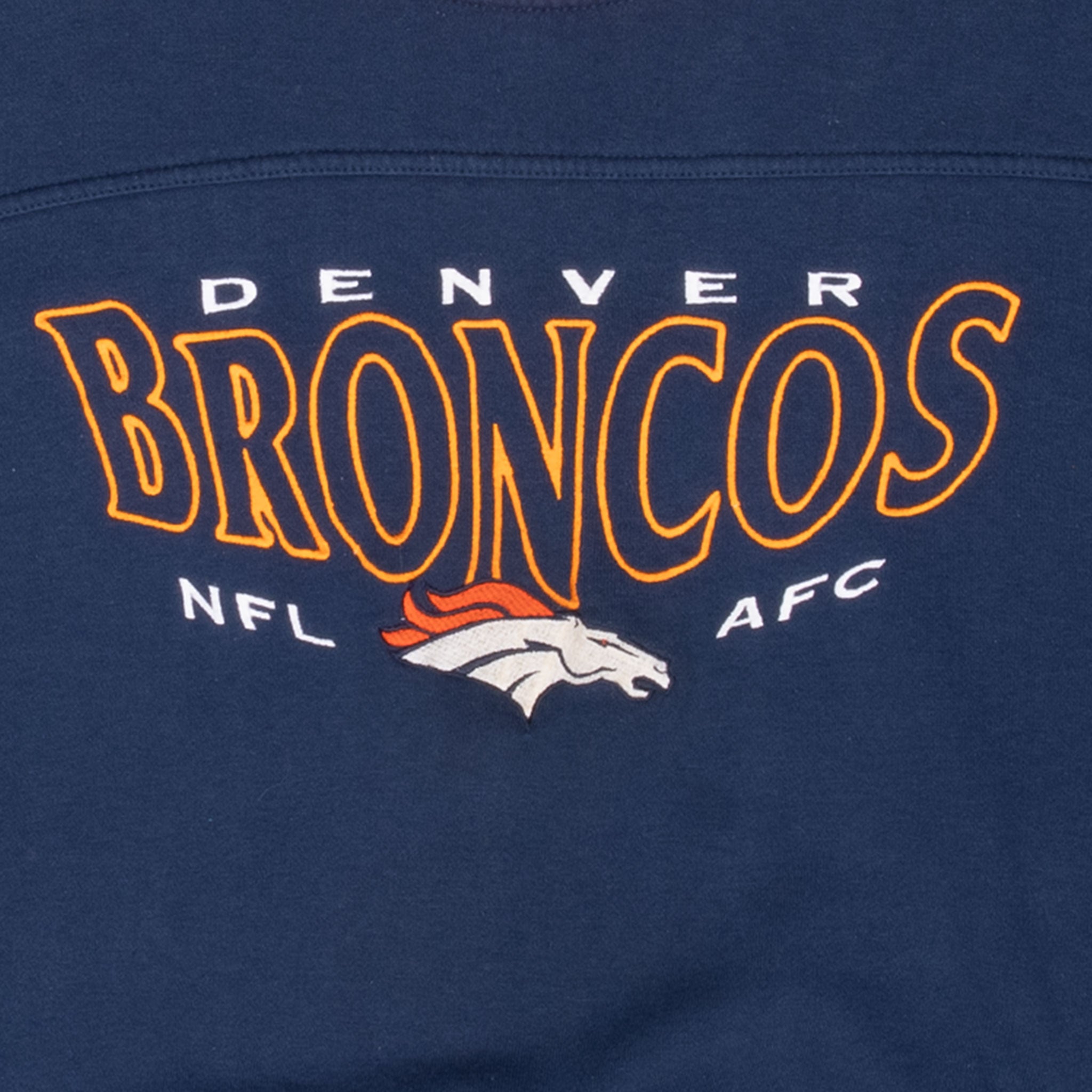Vintage Nfl Denver Broncos Embroidered 1990S Sweatshirt Size Large Made In Usa