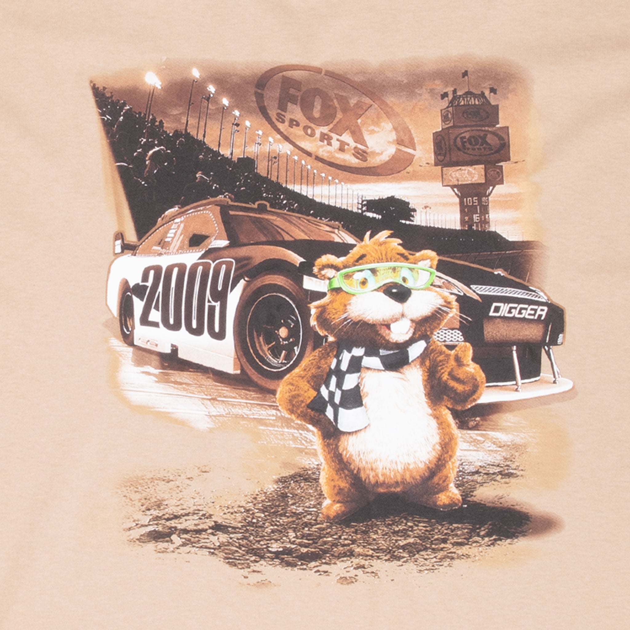 Vintage Nascar Fox Sport Digger Tee Shirt 2009 Size XL