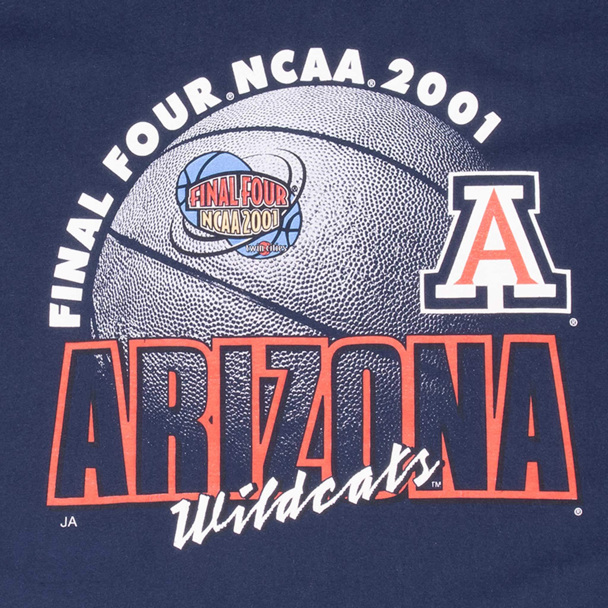 Vintage Ncaa Arizona Wildcats Final Four 2001 Tee Shirt Size Large