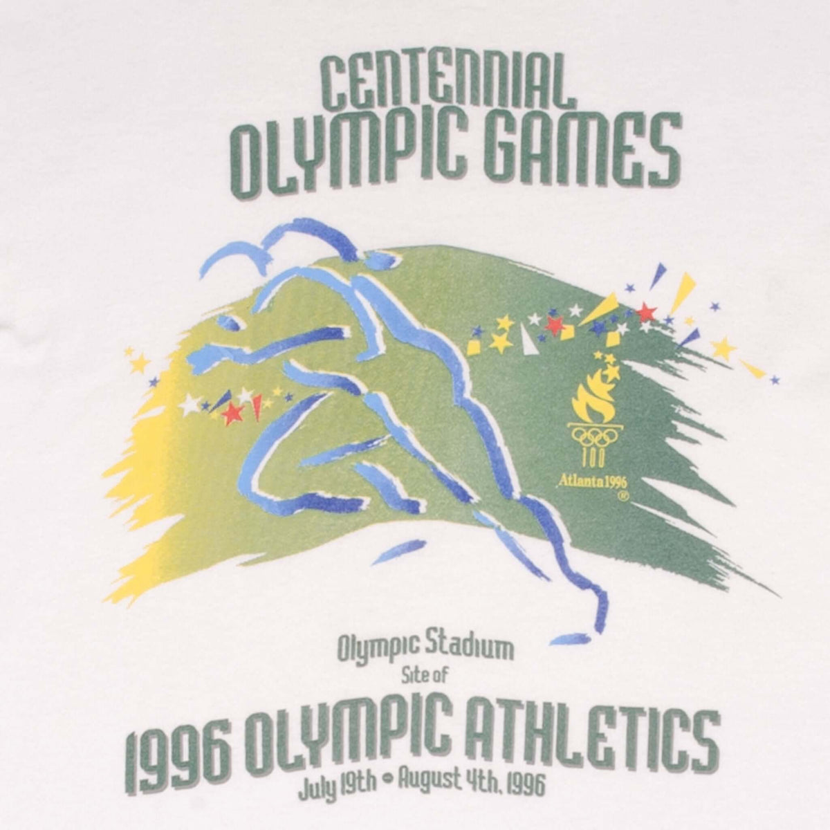 Close-up of Atlanta 1996 Centennial Olympic Games athletics runner graphic