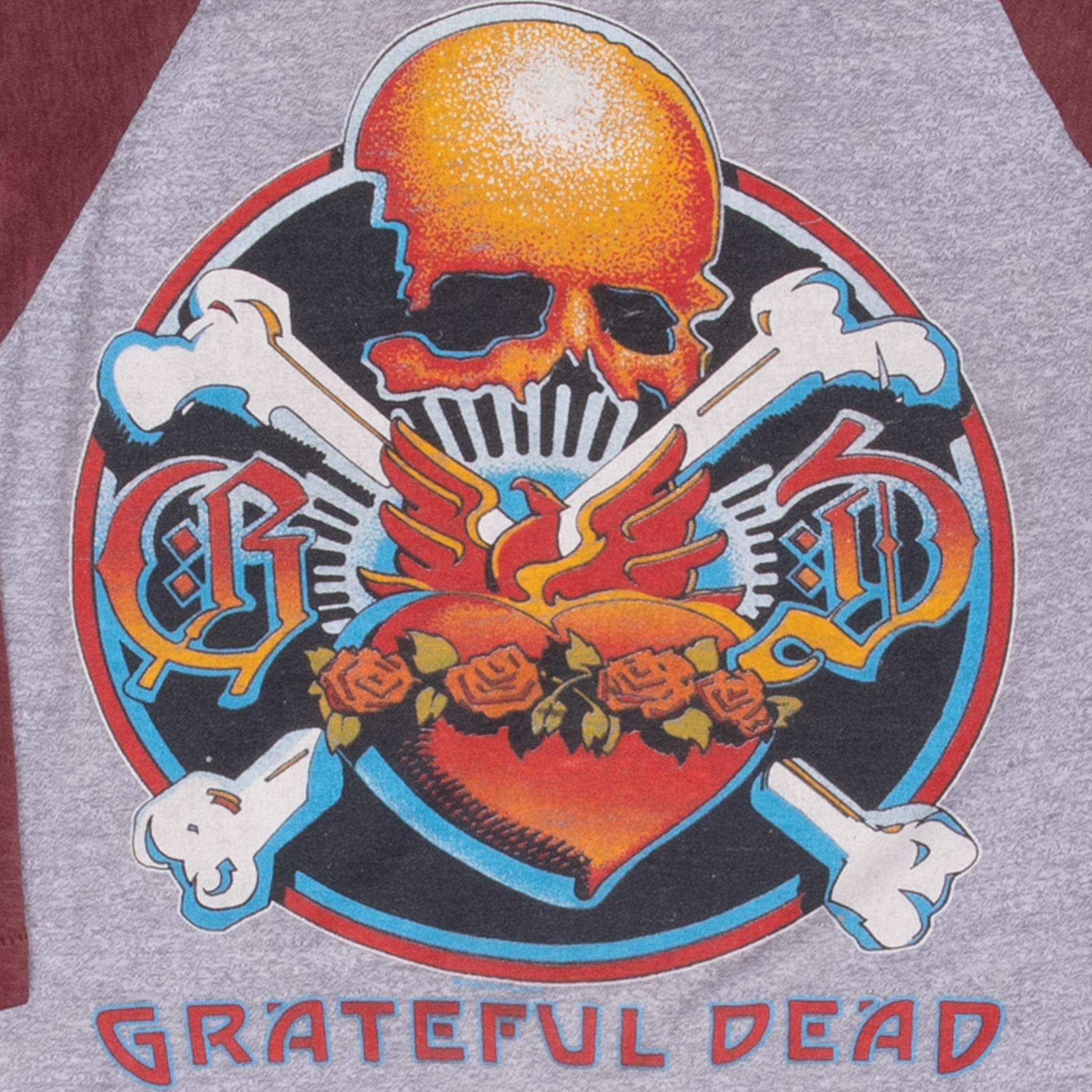 Vintage Grateful Dead Raglan Tee Shirt 1988 Size XS With Single Stitch Sleeves