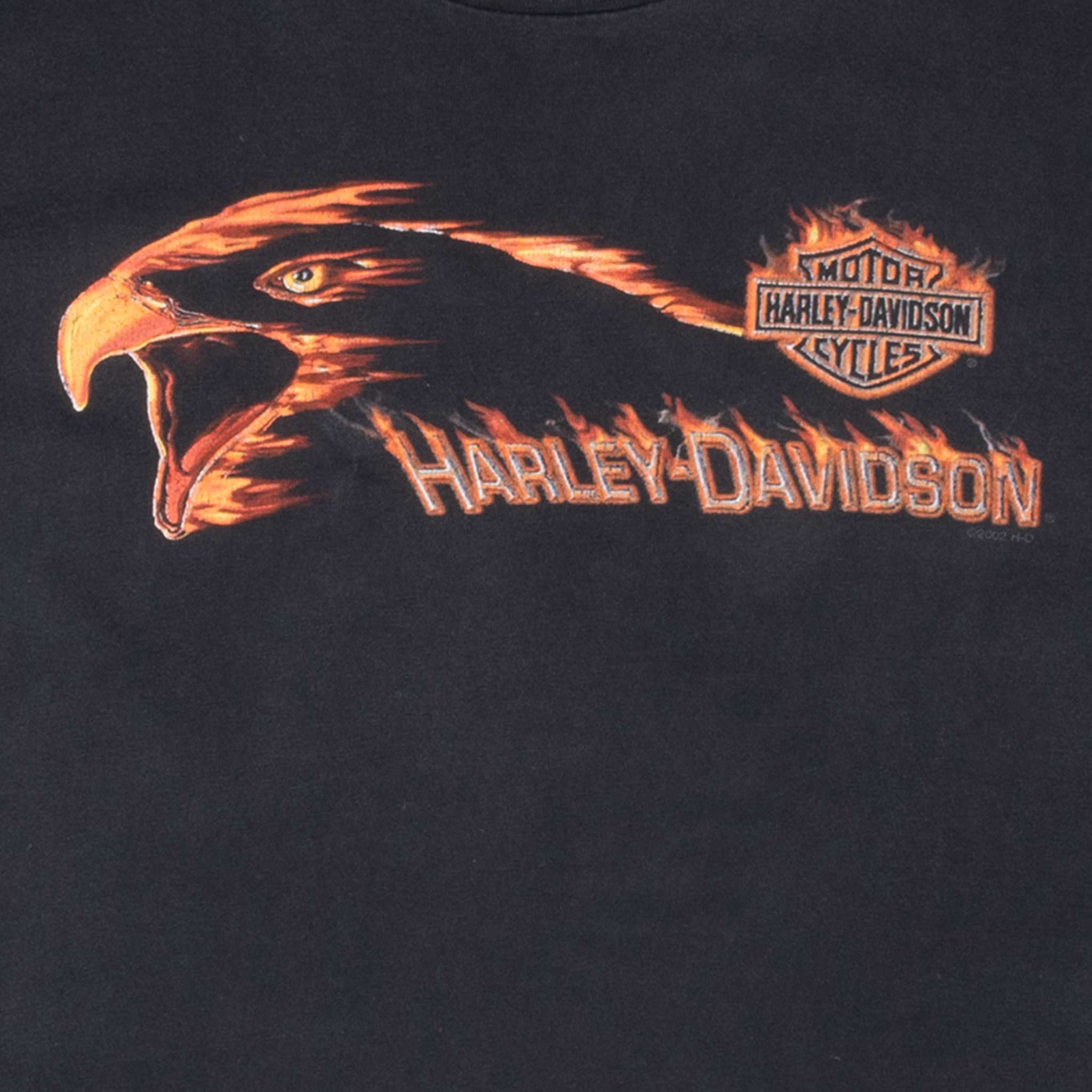 Vintage Harley Davidson Eagle 2002 Tee Shirt Size Large Made In Usa