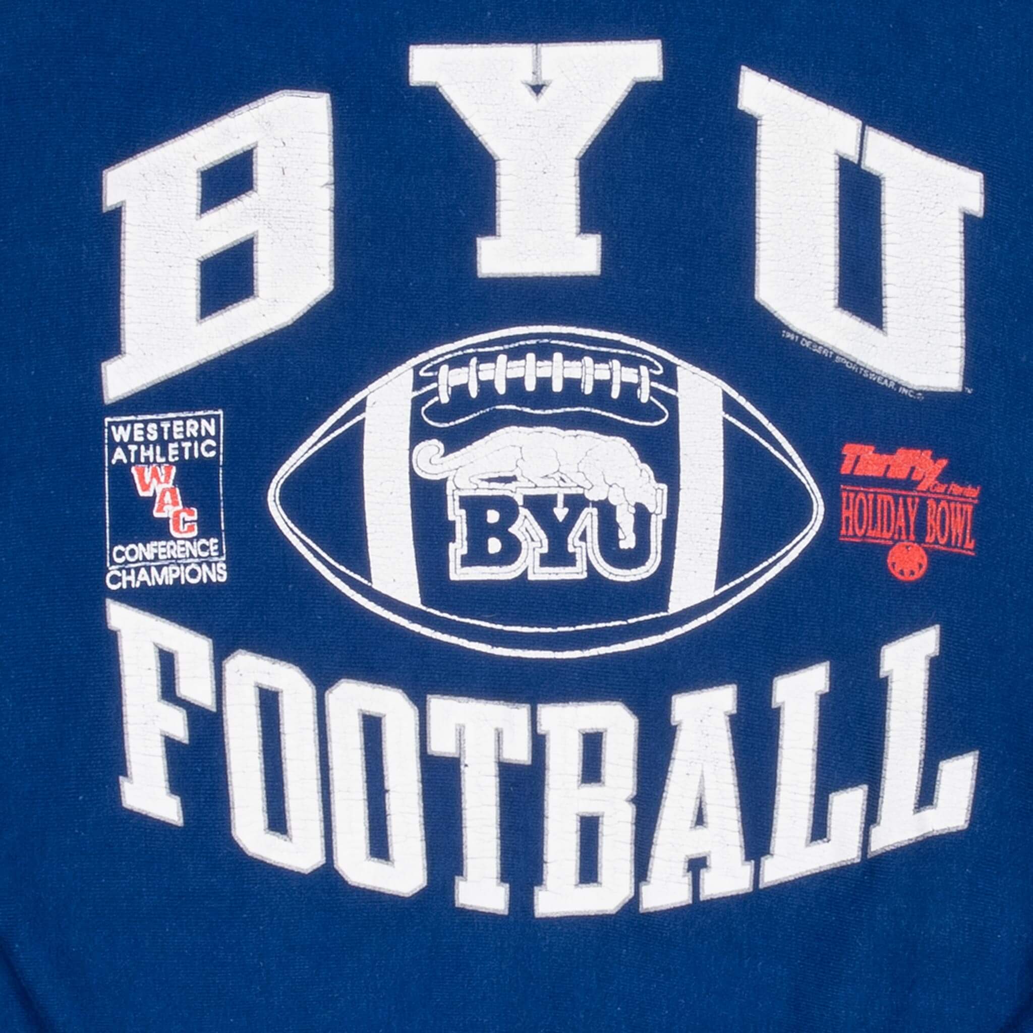Vintage Ncaa BYU Football Western Conference Champions 1991 Reverse Weave Sweatshirt Size Large
