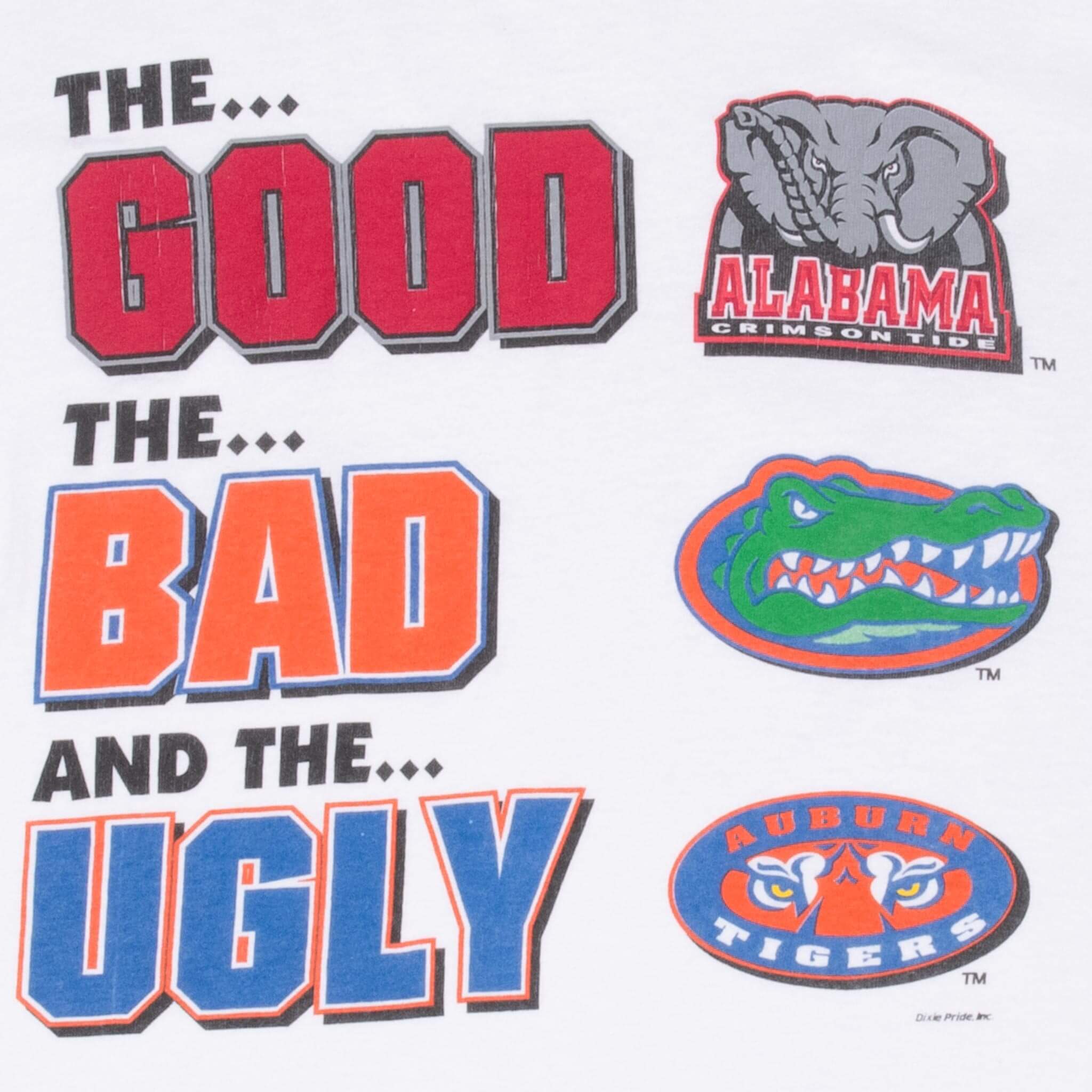 Vintage Ncaa Alabama Crimson Tide Florida Gators Auburn Tigers 1990S Tee Shirt Size Small With Single Stitch Sleeves