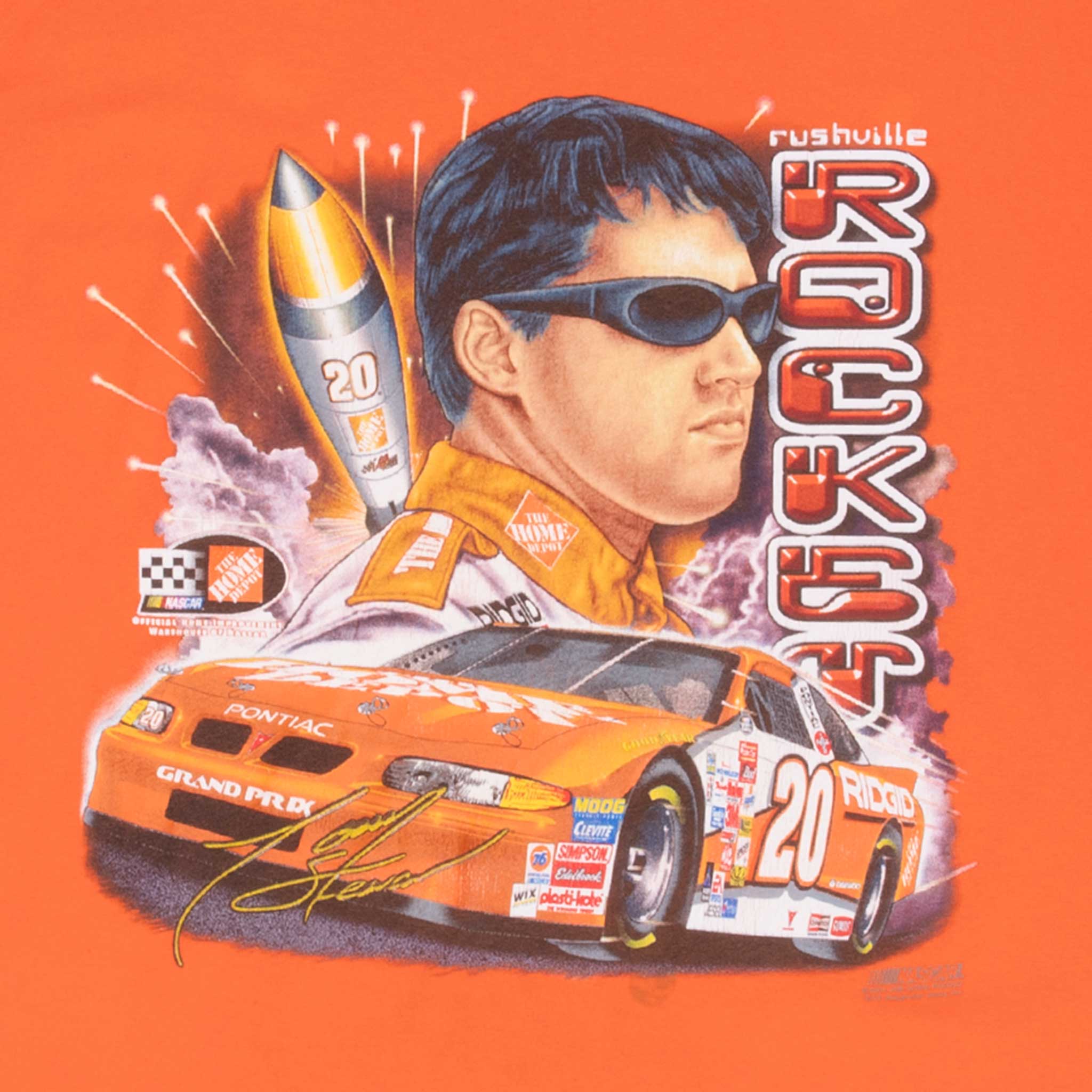 Vintage Nascar Tony Stewart Rushville Rocket 2001 Tee Shirt Size XL