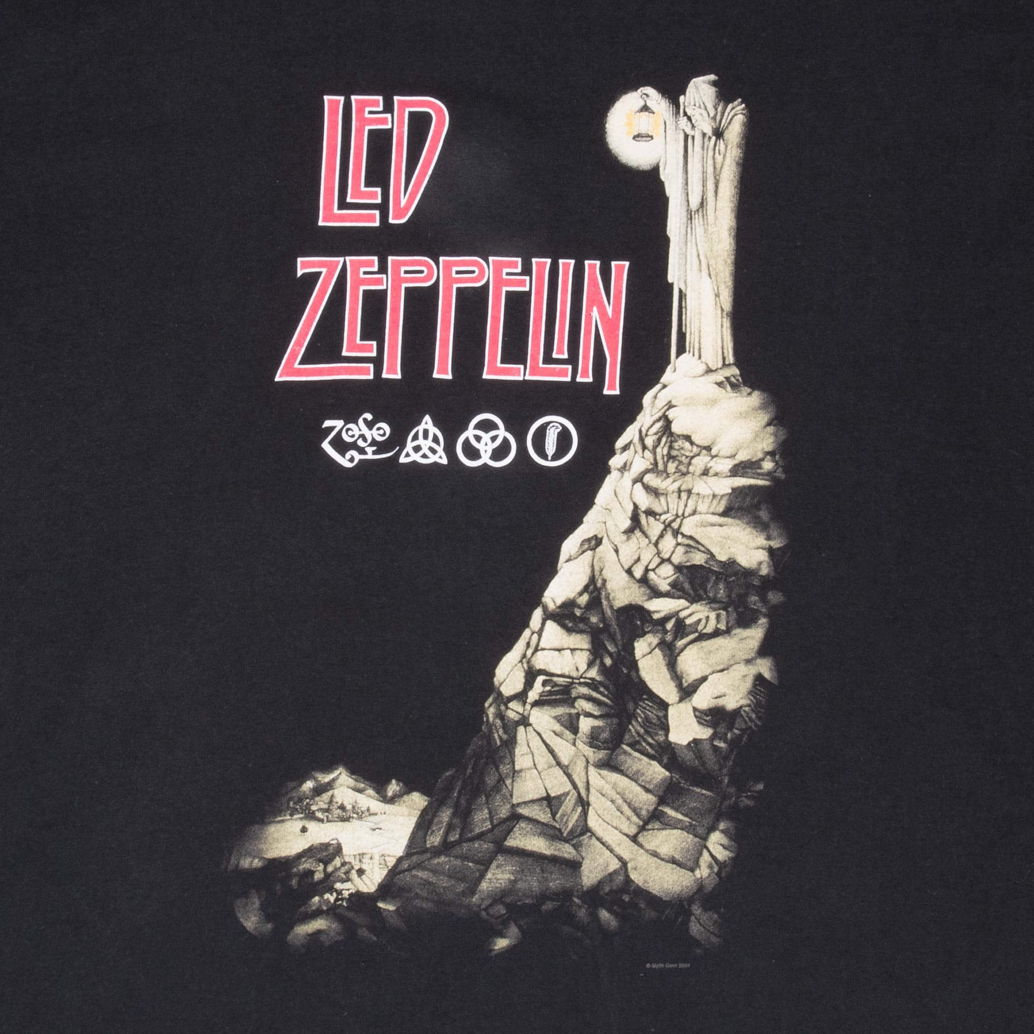 Vintage Led Zepplin 2001 Black Tee Shirt Size 2XL