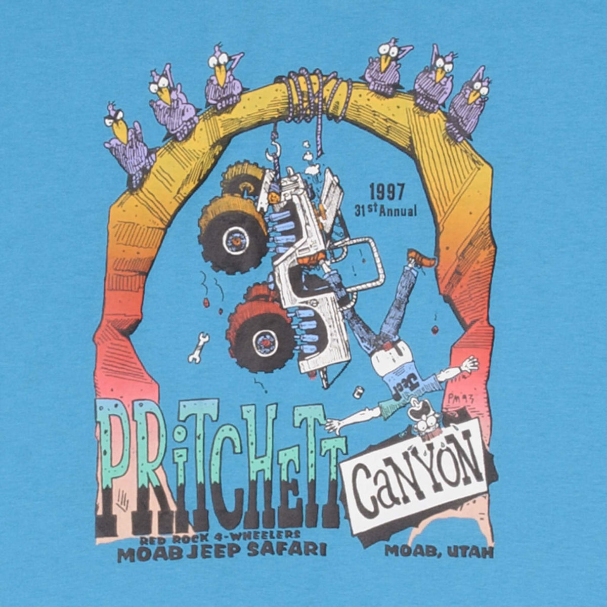 Vintage Racing 31St Annual Moab Jeep Safari Pitchett Canyon 1997 Tee Shirt Size Large With Single Stitch