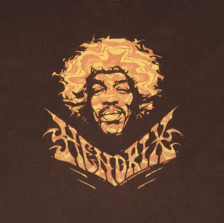 Vintage Jimi Hendrix 2004 Brown Tee Shirt Size Large