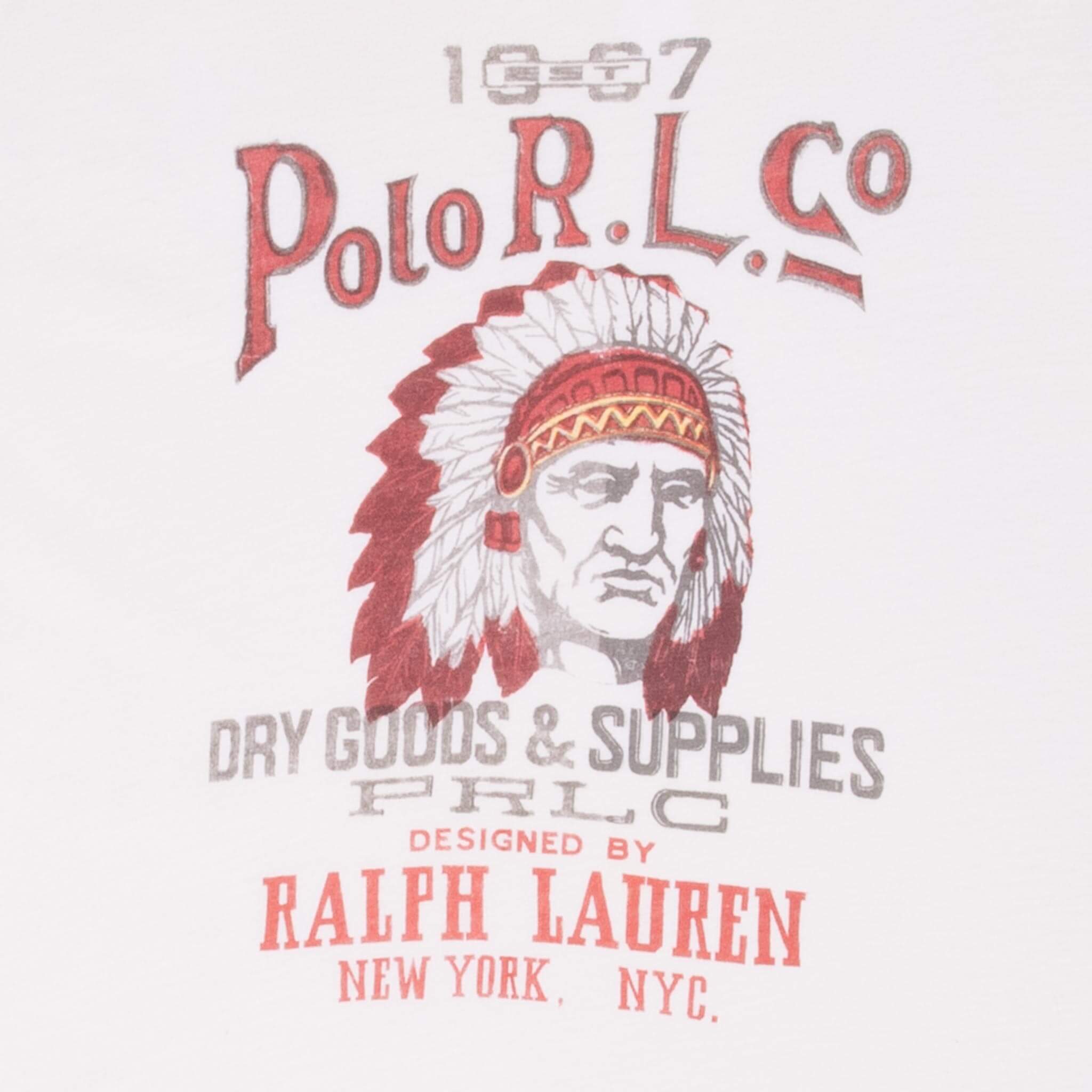Polo Ralph Lauren Indians Chief White Tee Shirt Size 2XL