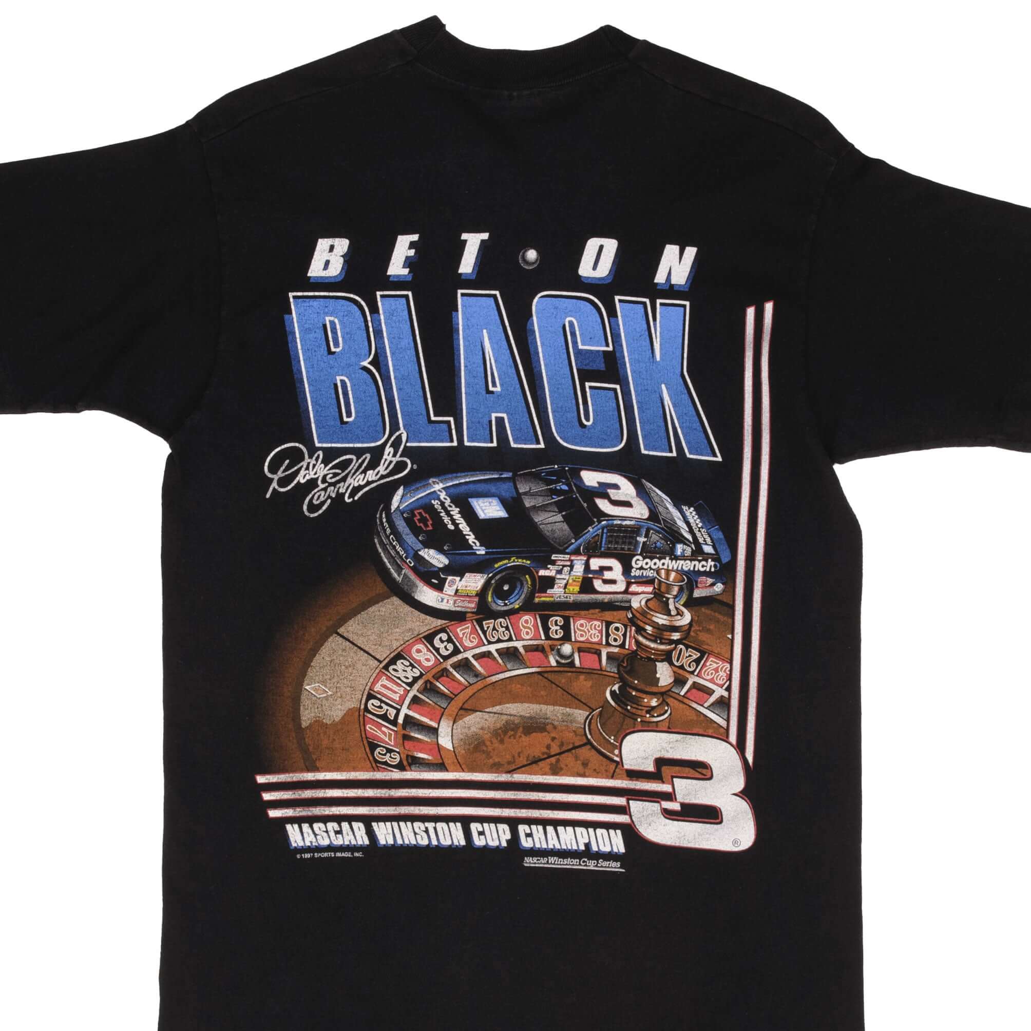 Vintage Nascar Dale Earnhardt Bet On Black 1993 Tee Shirt Size Medium With Single Stitch Sleeves