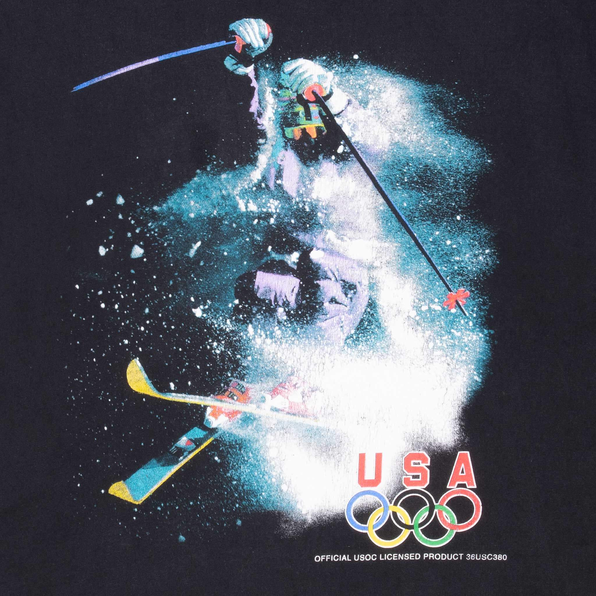 Vintage Winter Olympics Team Usa Ski Tee Shirt 1990S Size XL