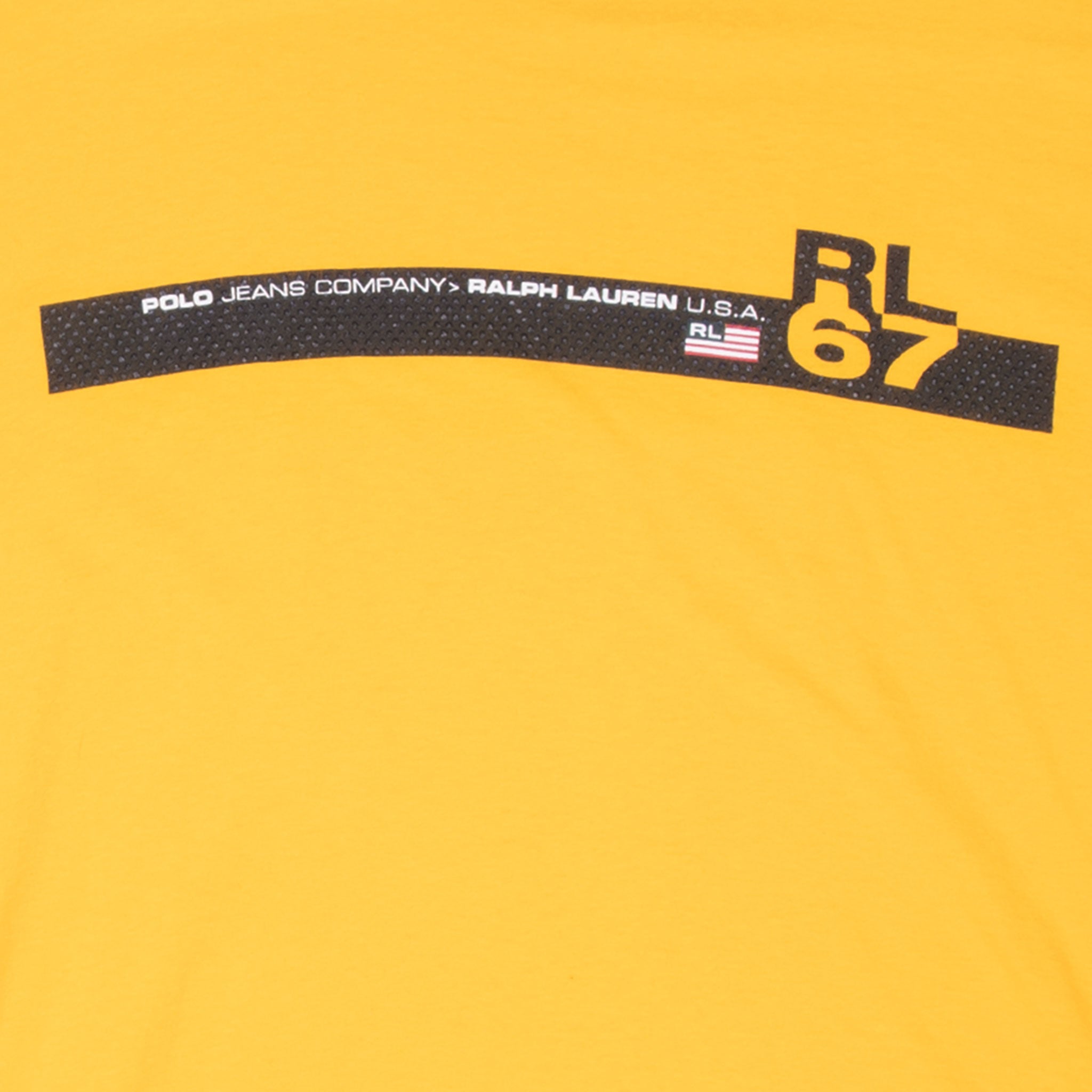 Vintage Ralph Lauren Polo Jeans Co Yellow Tee Shirt 1990S Made In Usa Size Large