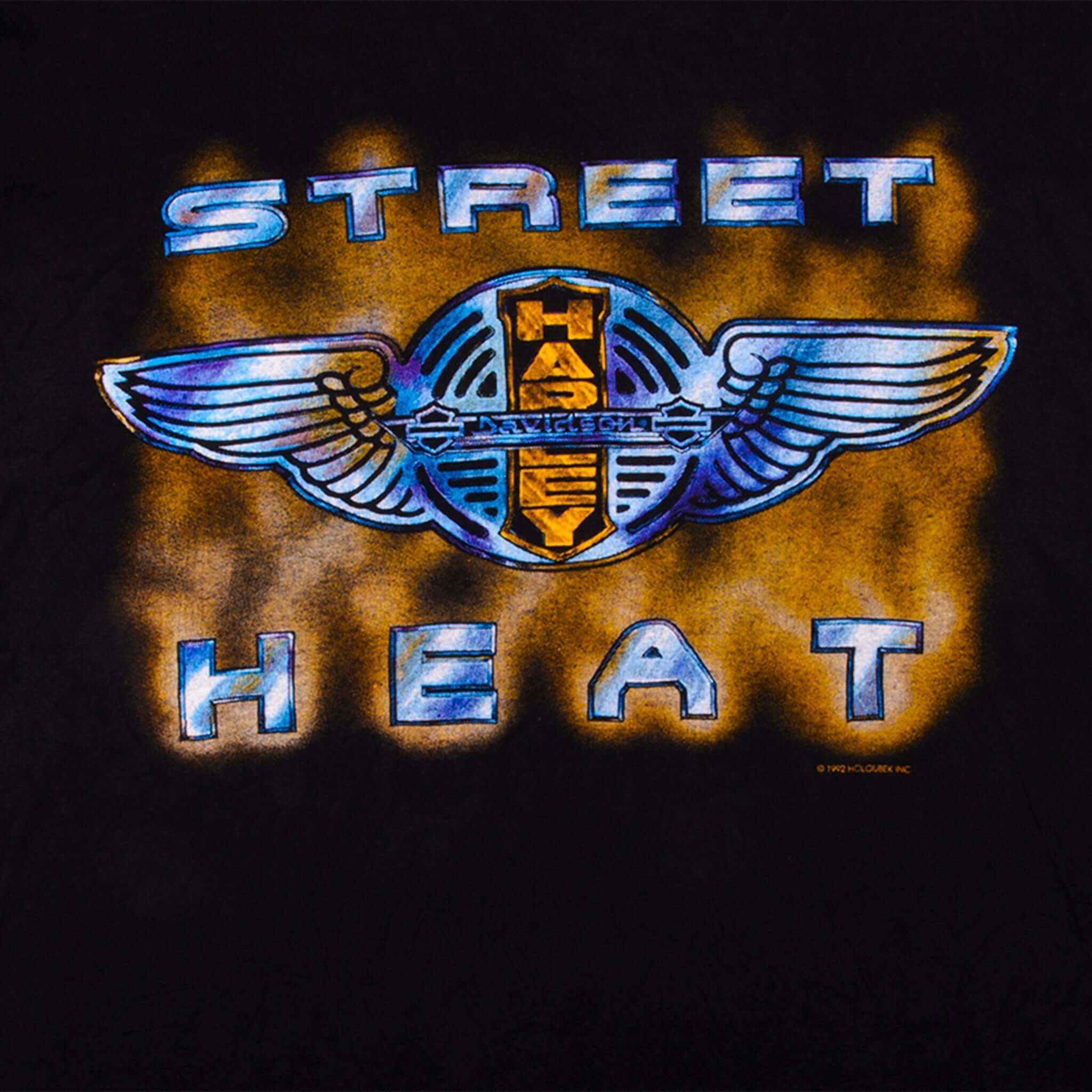 Vintage Harley Davidson Street Heat Napoleon Ohio Tee Shirt 1992 Size L With Single Stitch Made In USA
