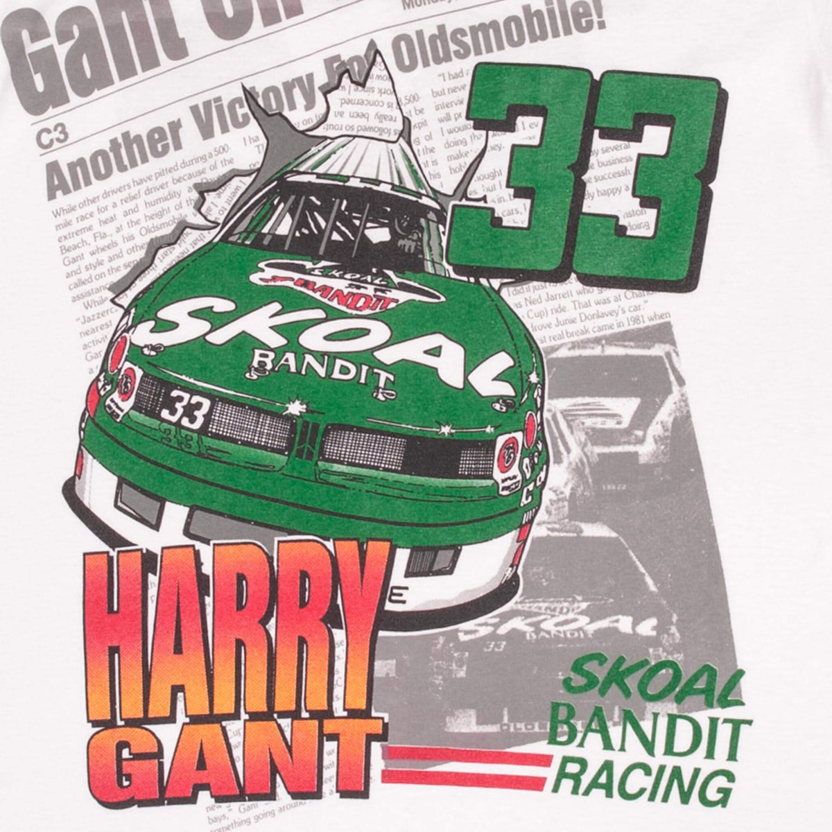 Vintage Nascar Harry Gant 1991 Tee Shirt Size Medium Made In Usa With Single Stitch Sleeves
