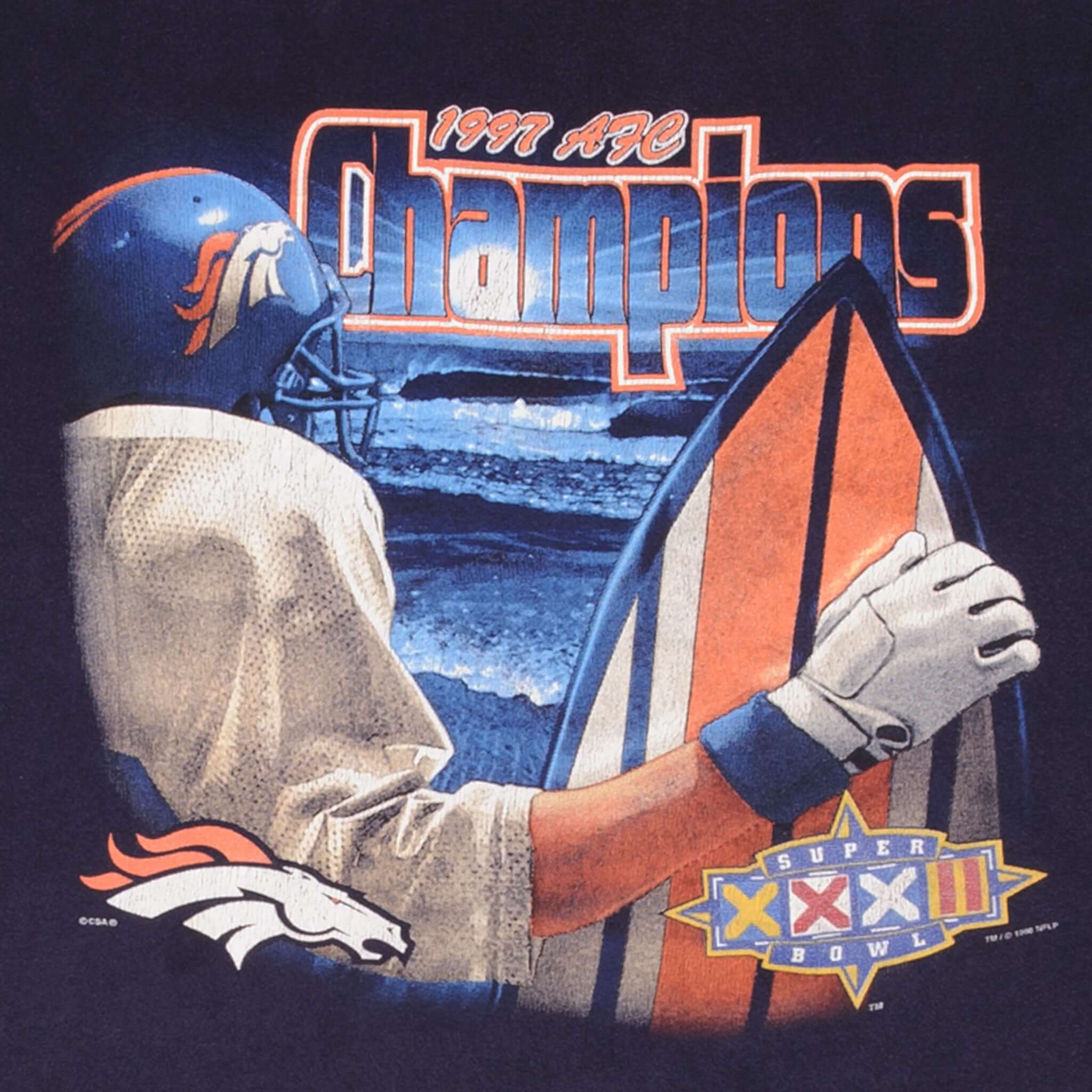 Vintage Nfl Denver Broncos AFC Champions 1997 Tee Shirt Size Large
