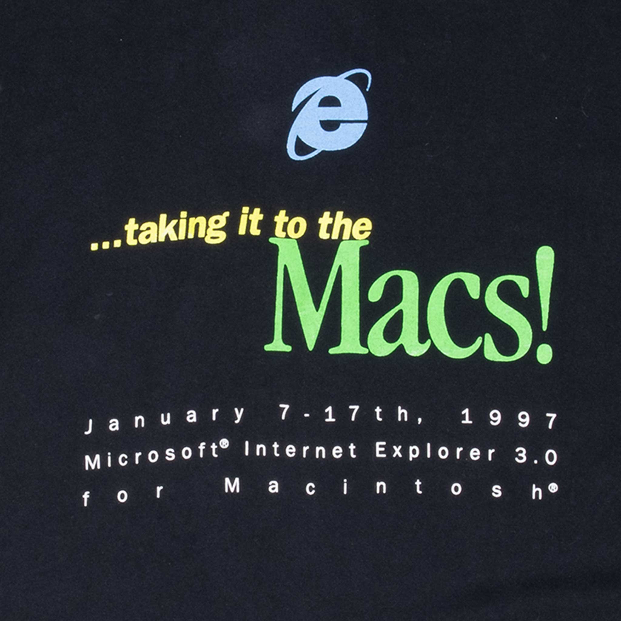 Vintage Microsft Internet Explorer For Macs 1997 Tee Shirt Size Large Made In Usa