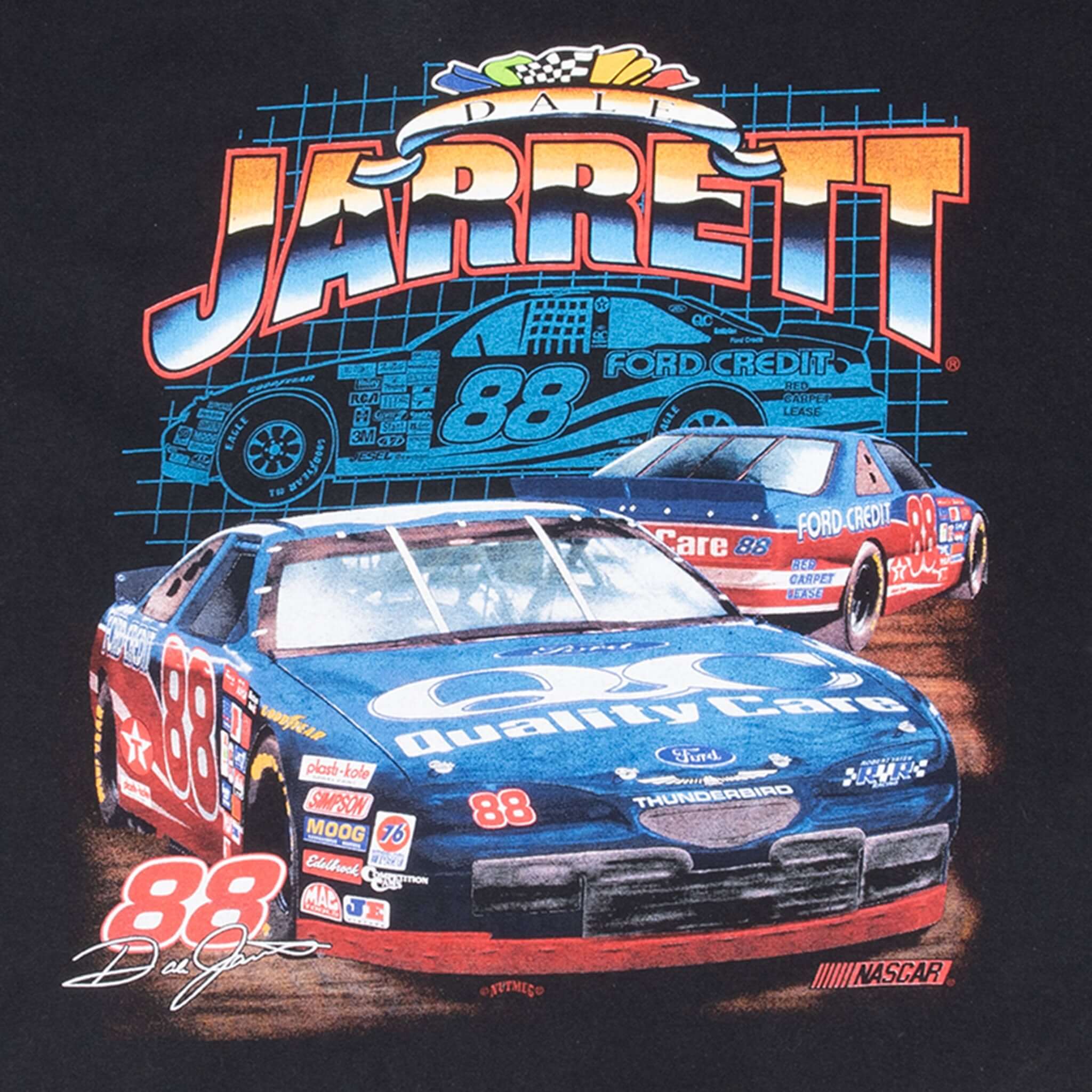 Vintage Nascar Dale Jarret 1990S Tee Shirt Size XL Made In Usa