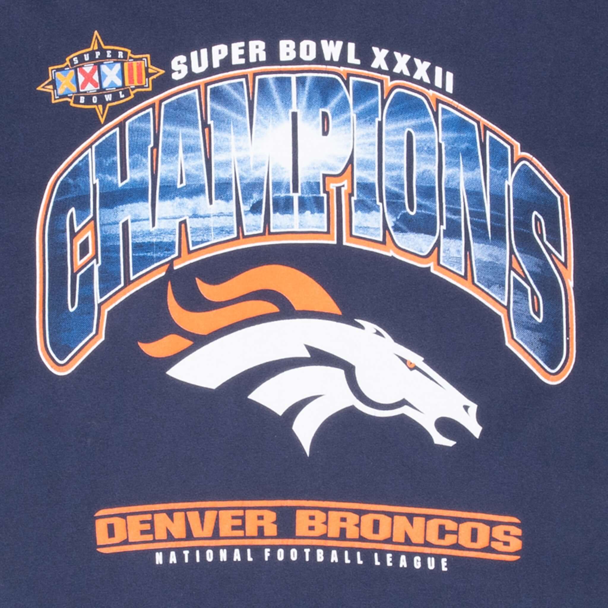 Vintage Nfl Denver Broncos Superbowl Xxxii Champs 1998 Tee Shirt Size Large Made In USA