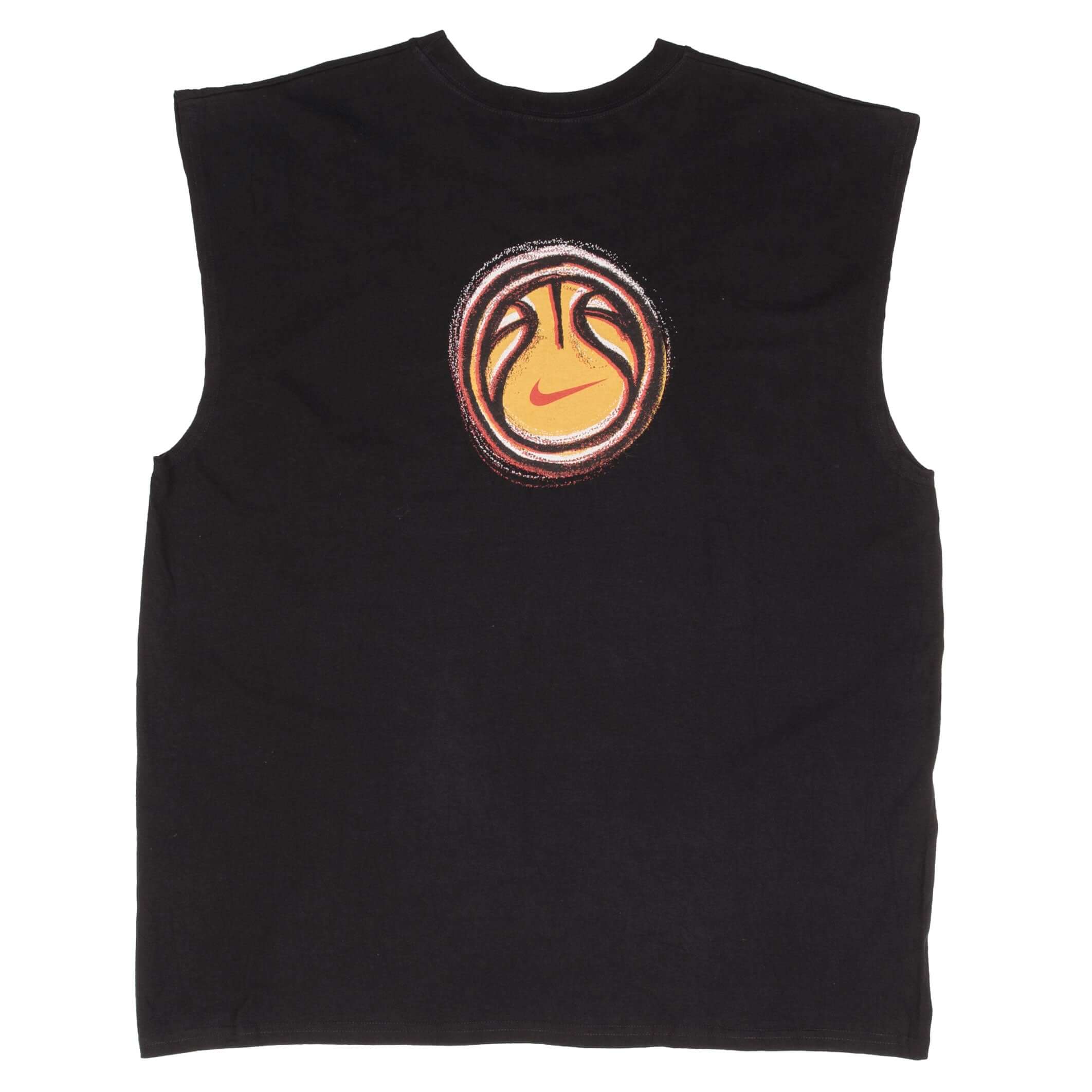 Vintage Nike Basketball Black Tank Top Tee Shirt 1990S Size XL