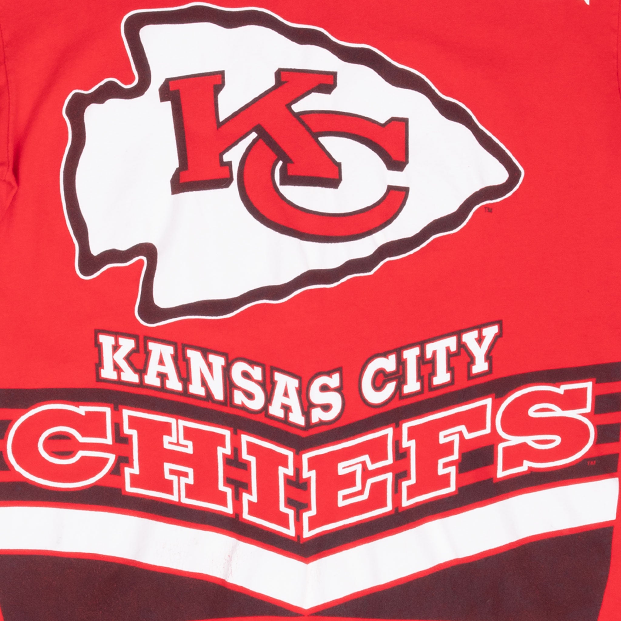 Vintage Nfl Kansas City Chiefs 1995 Tee Shirt Large Made In Usa With Single Stitch Sleeves