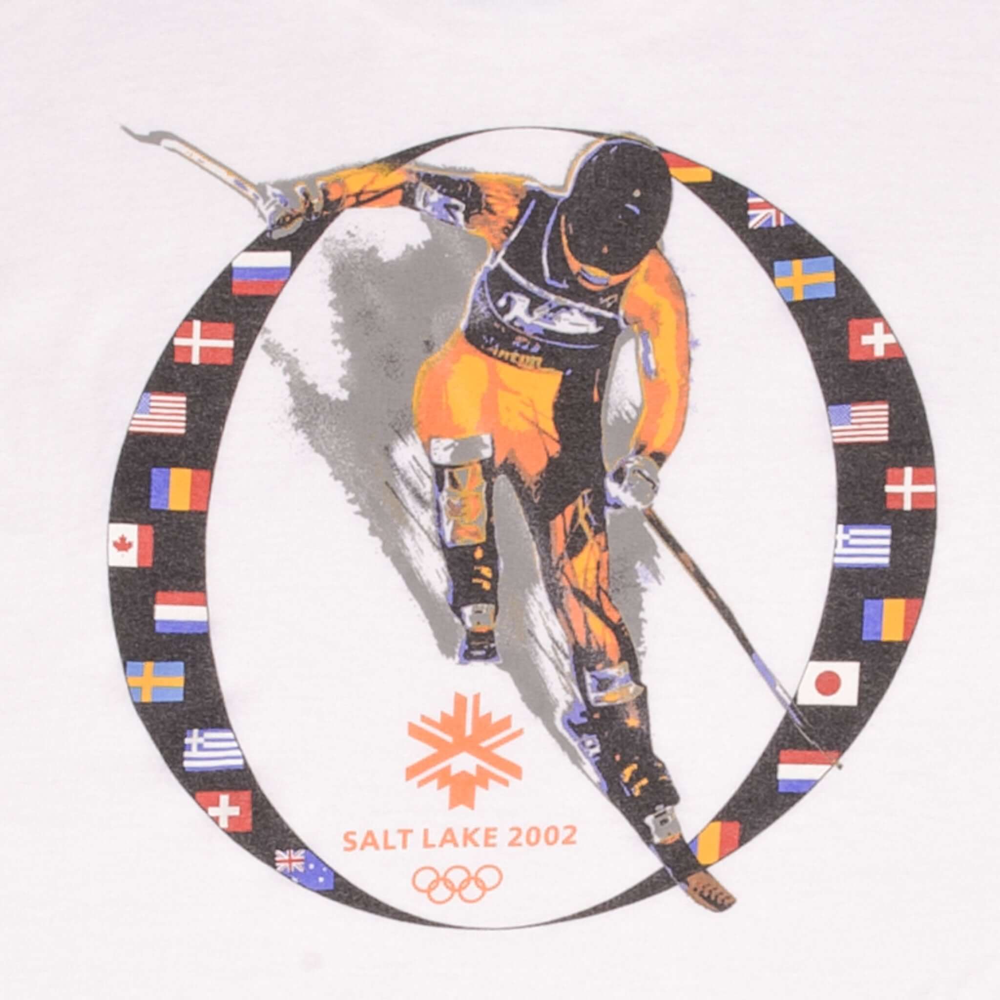 Vintage Salt Lake Winter Olympic Games 2002 Ski Tee Shirt Size XL