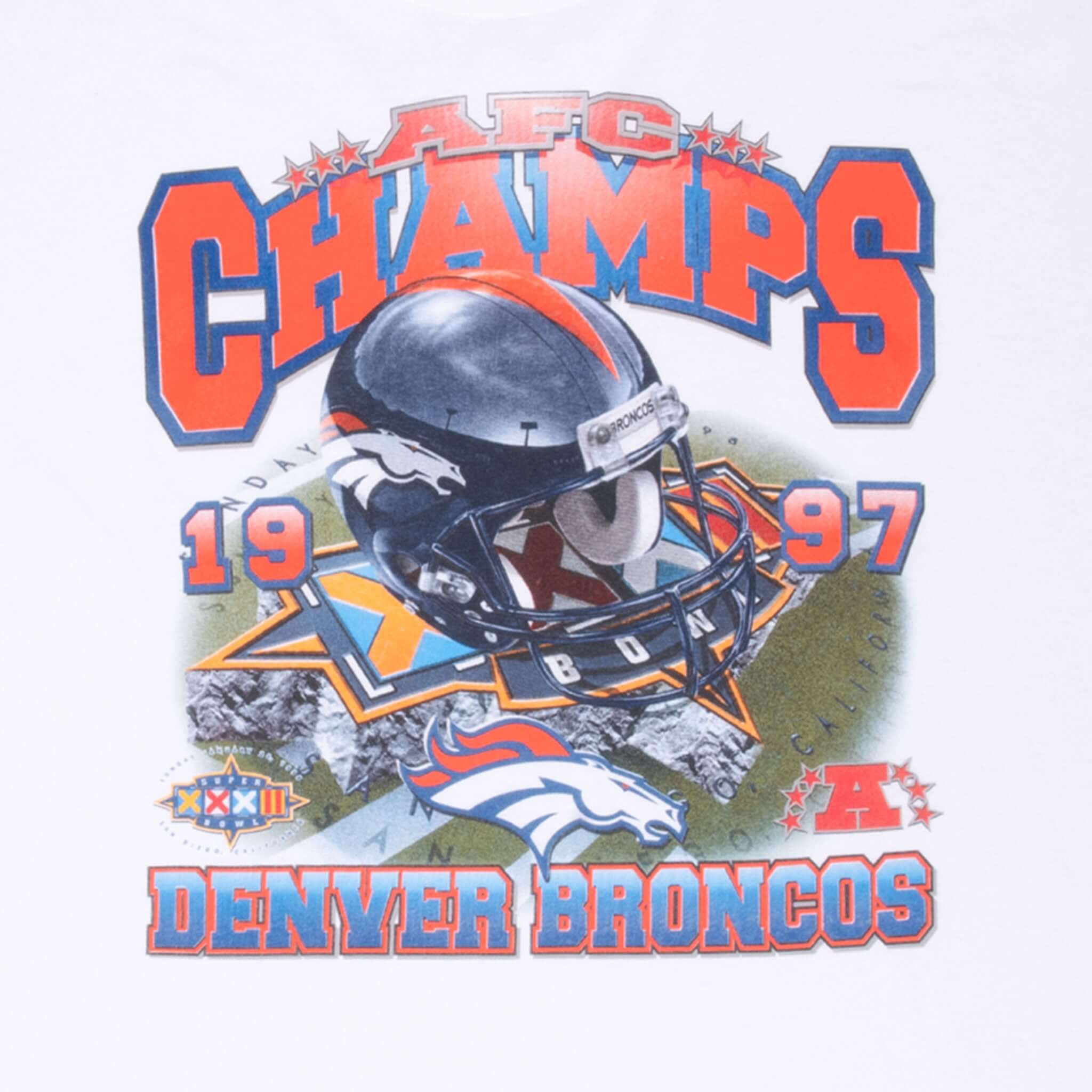 Vintage Nfl Denver Broncos AFC Champions 1997 Tee Shirt Size XL Made In USA
