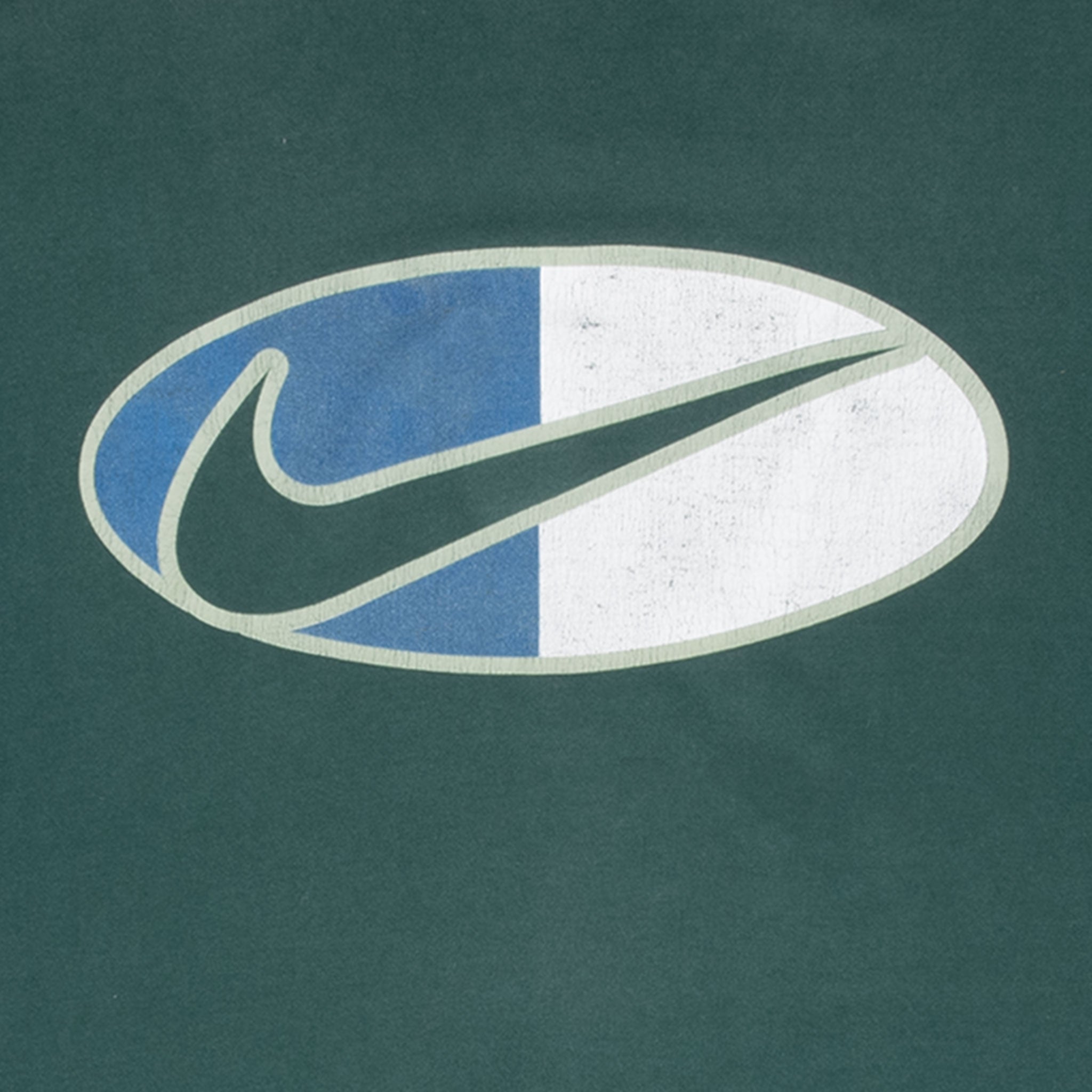 VINTAGE NIKE BIG SWOOSH GREEN TEE SHIRT 1990S 3XL MADE IN USA