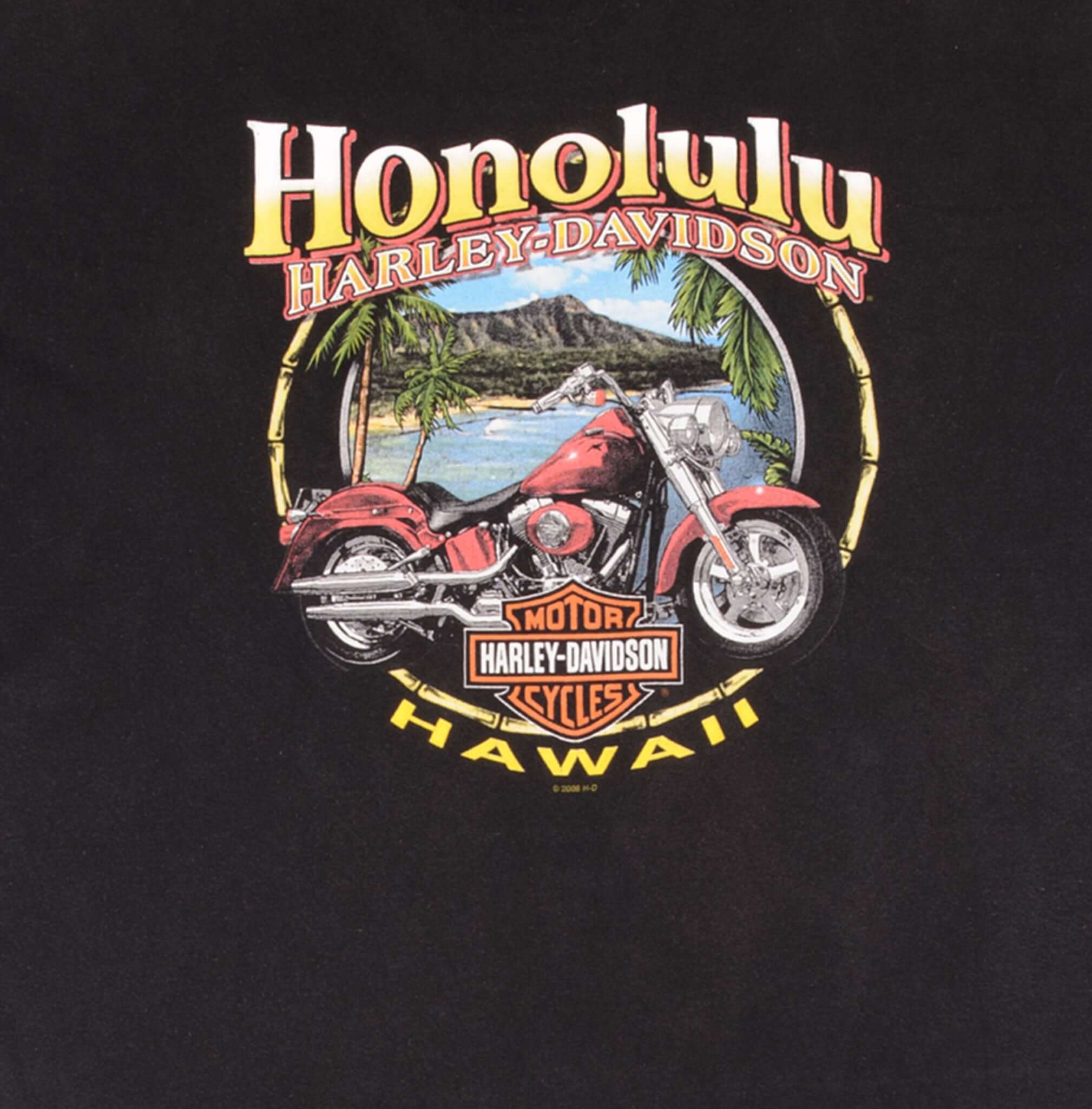 Vintage Harley Davidson Honolulu Hawaii 2008 Tee Shirt Size XL