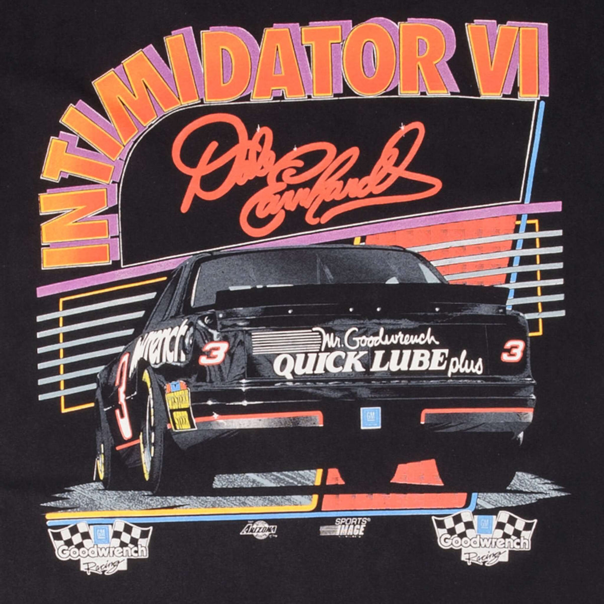 Vintage Nascar Dale Earnhardt Intimidator 6 Tour 1993 Tee Shirt Size Medium Made In Usa With Single Stitch Sleeves