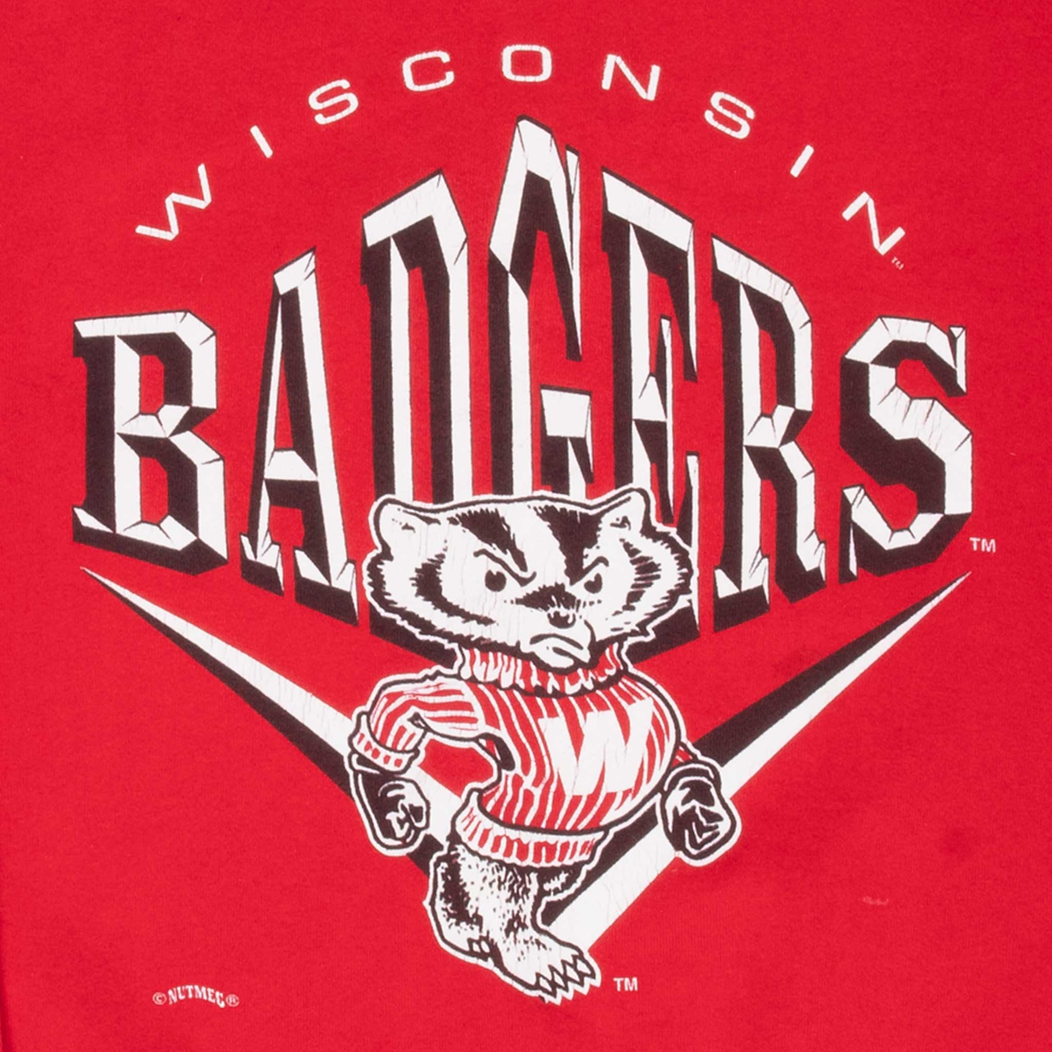 Vintage Ncaa Wisconsin Badgers Red Sweatshirt 1990S Size Medium